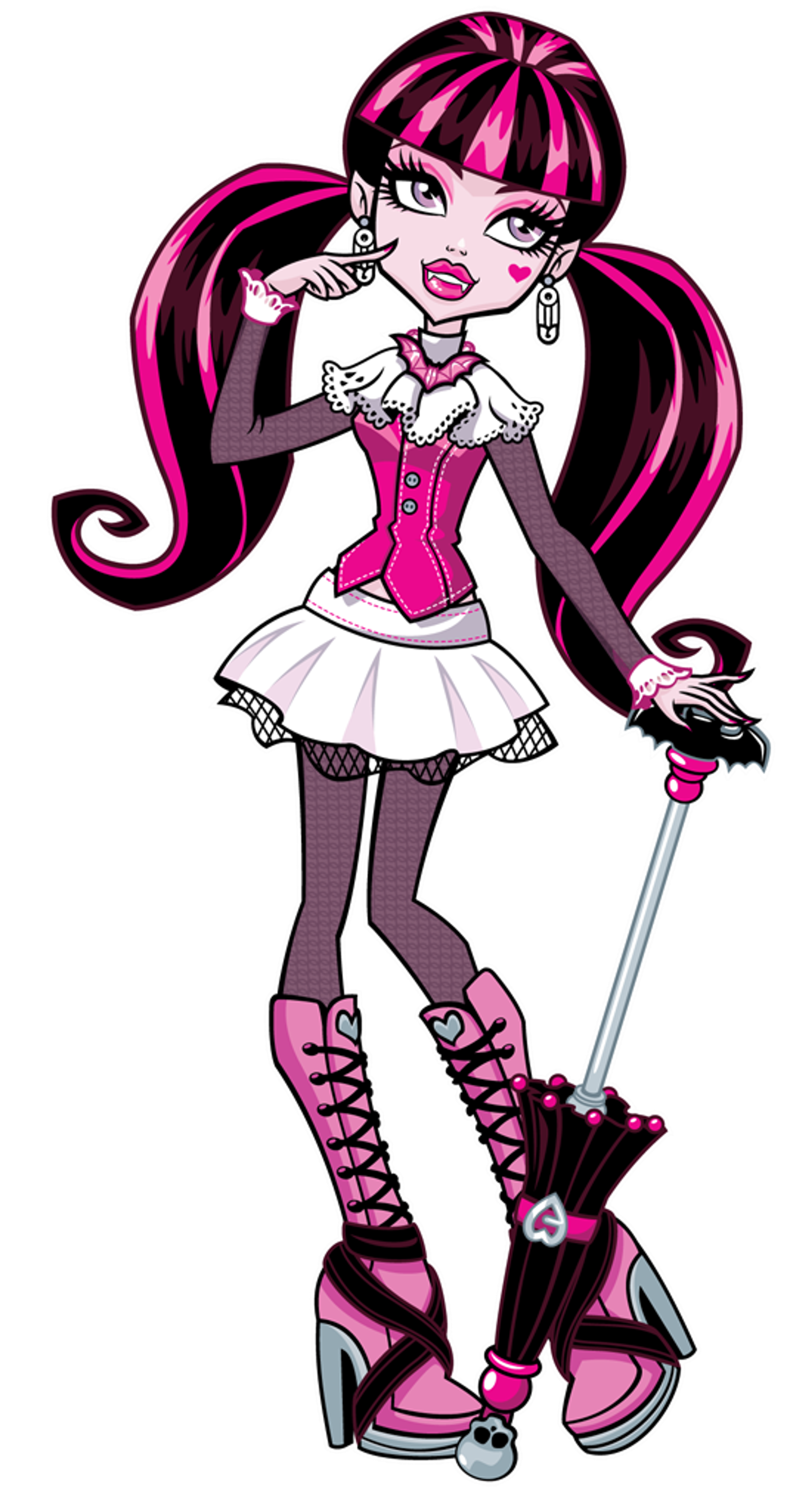 Draculaura from Monster High, a cartoon vampire character