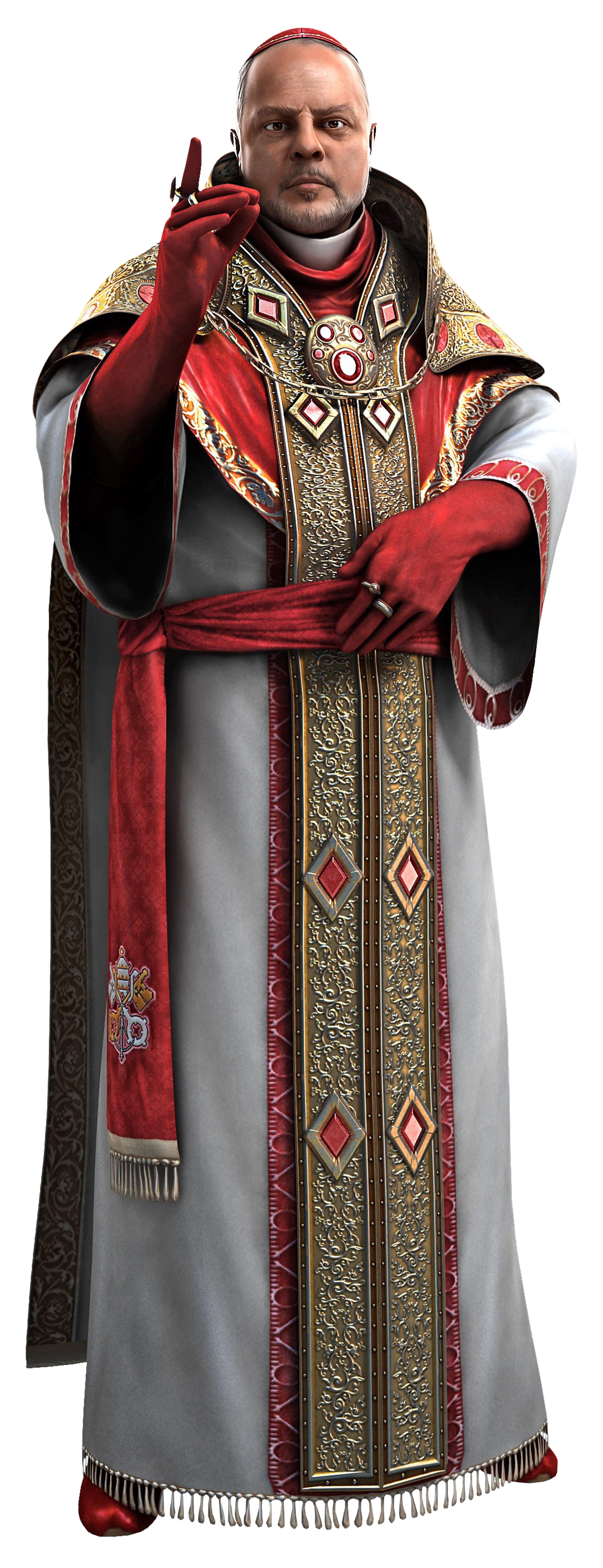 A man in ornate religious robes, likely a high-ranking Catholic cleric or pope.