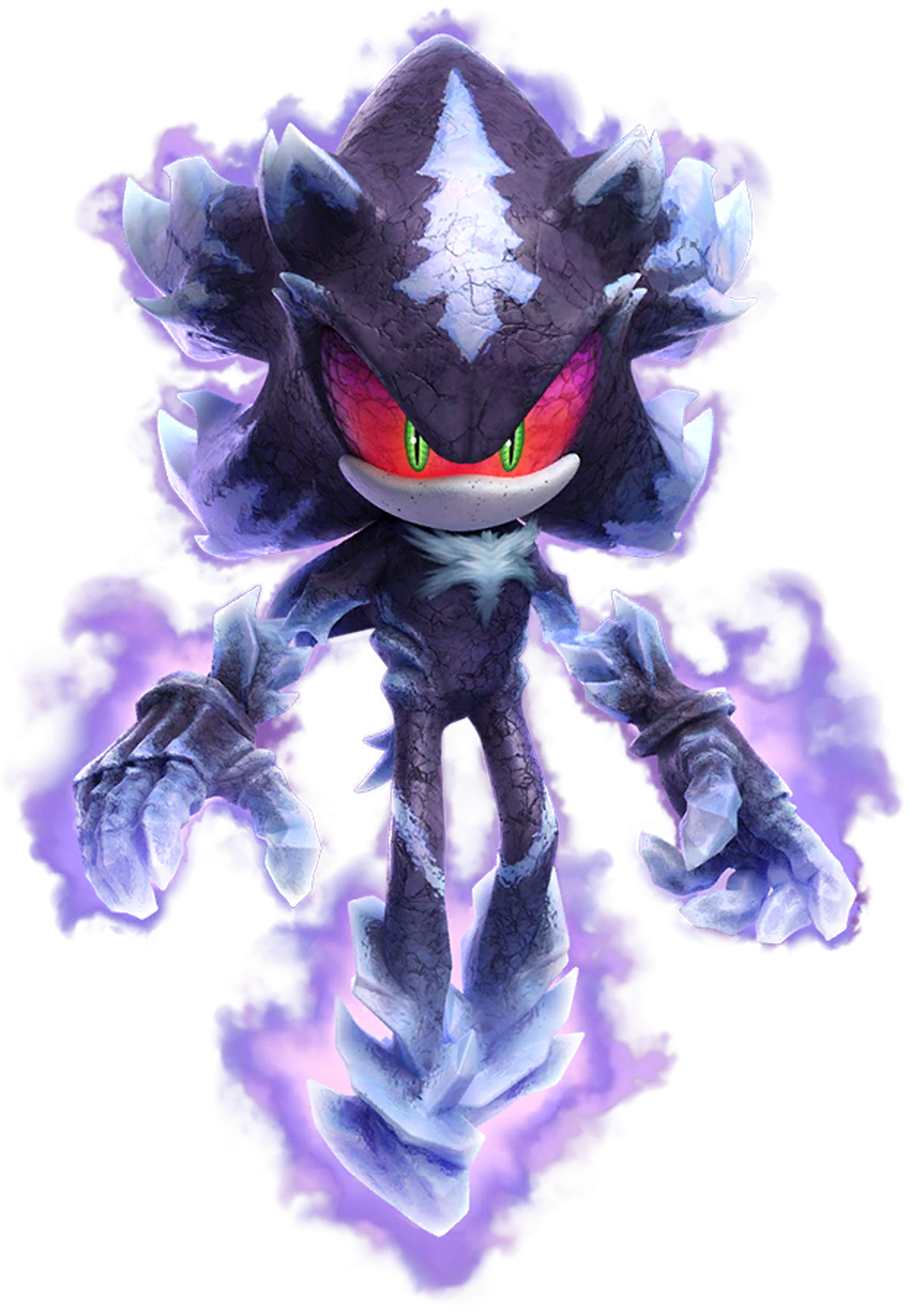 A dark, shadowy figure with a crystalline, smoky appearance