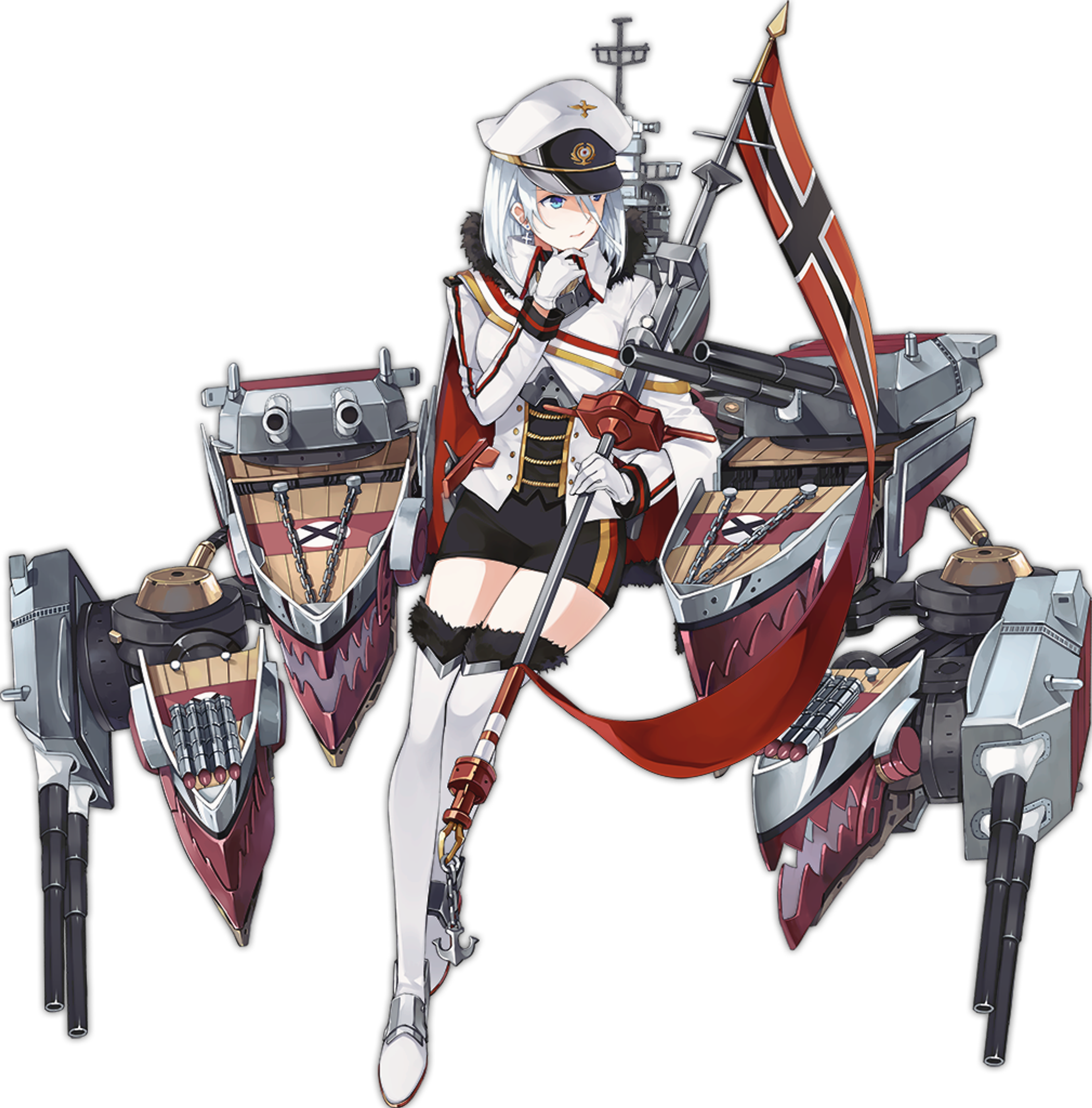 A detailed illustration of the character Tirpitz, a powerful battleship of the Iron Blood fleet in the Azur Lane universe.