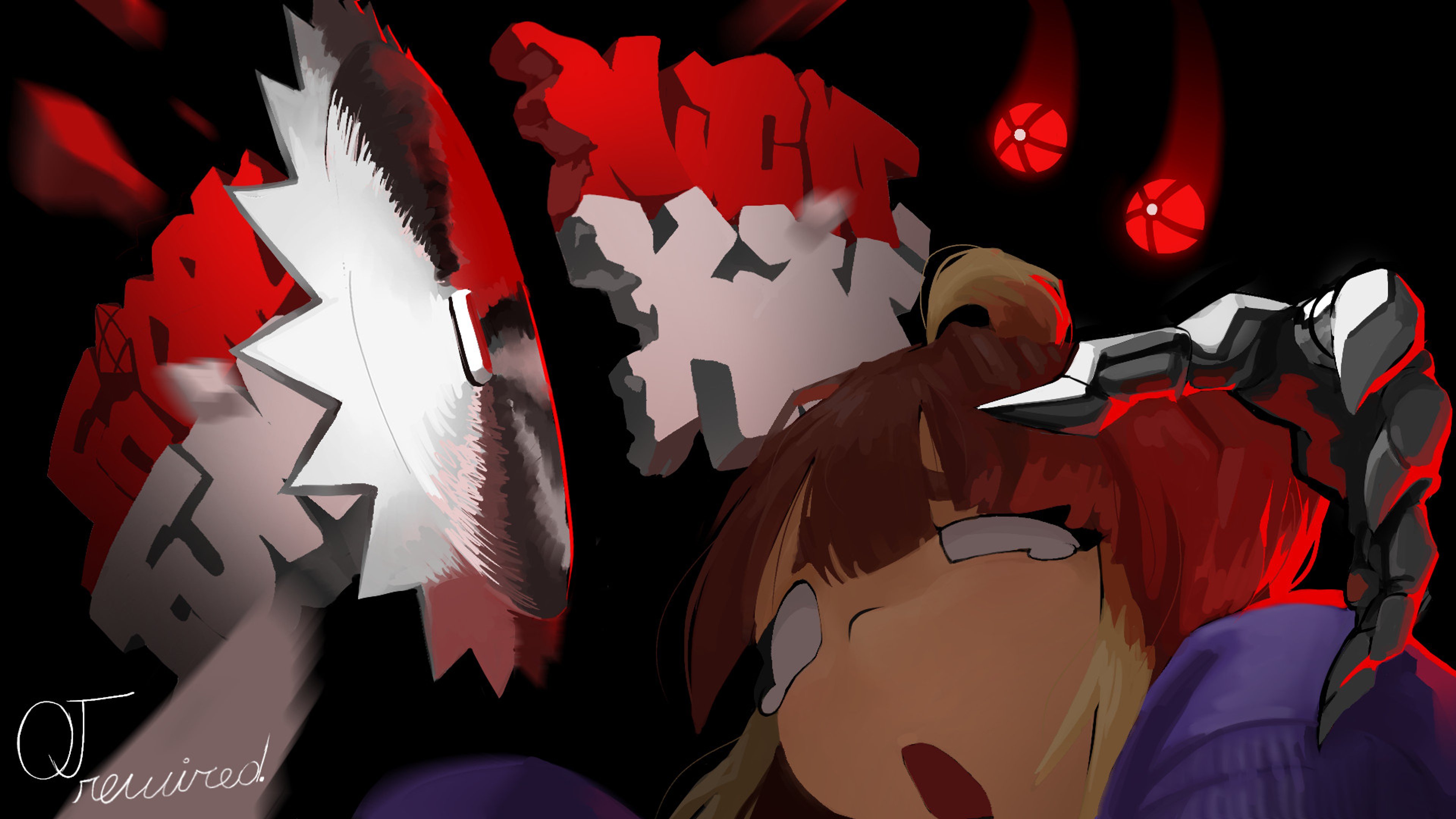 A young-looking female android character with brown hair, blonde streaks, and a friendly, bubbly appearance.