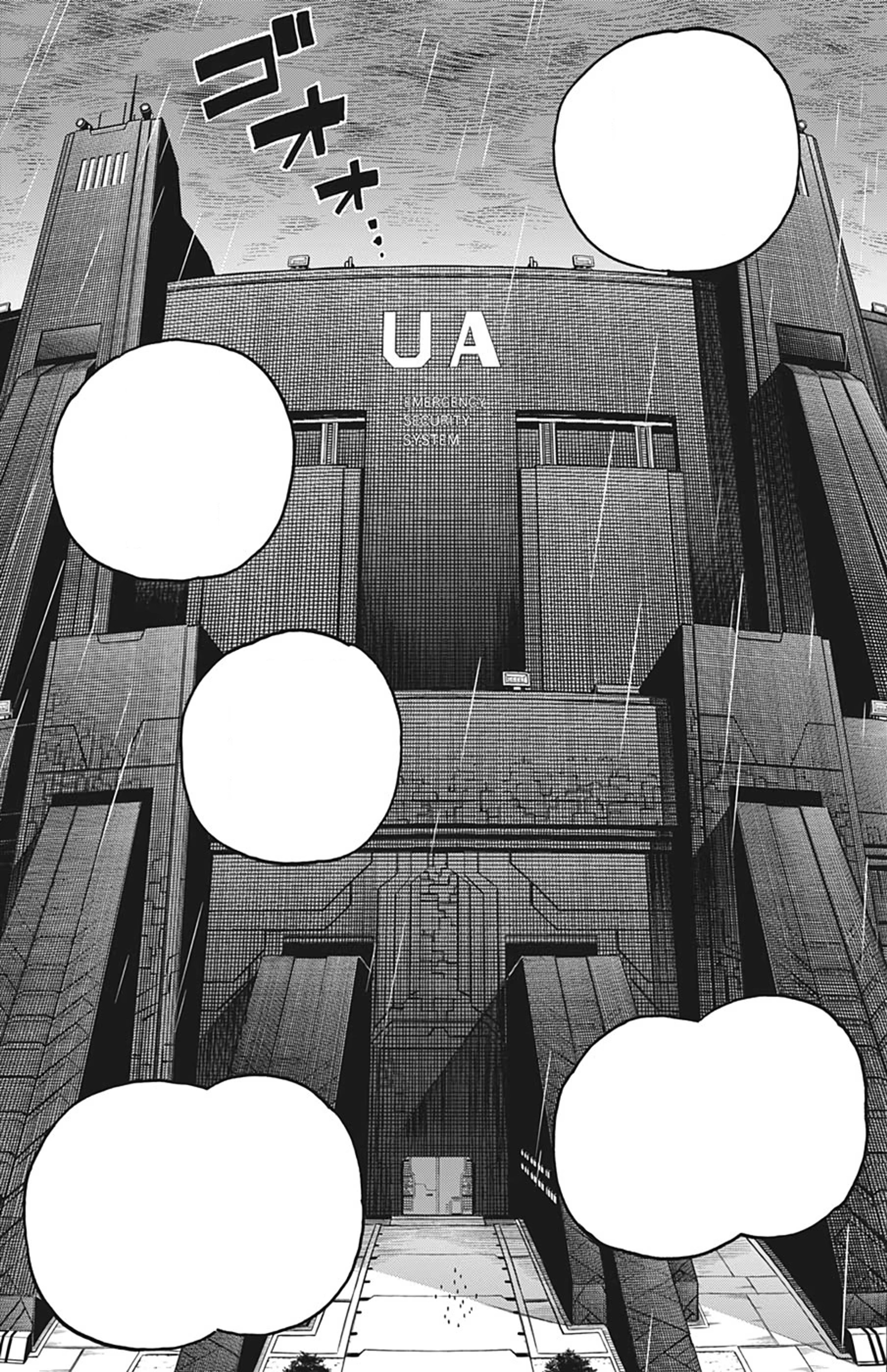 A young man with silver hair wearing a school uniform with a 'U.A.' logo