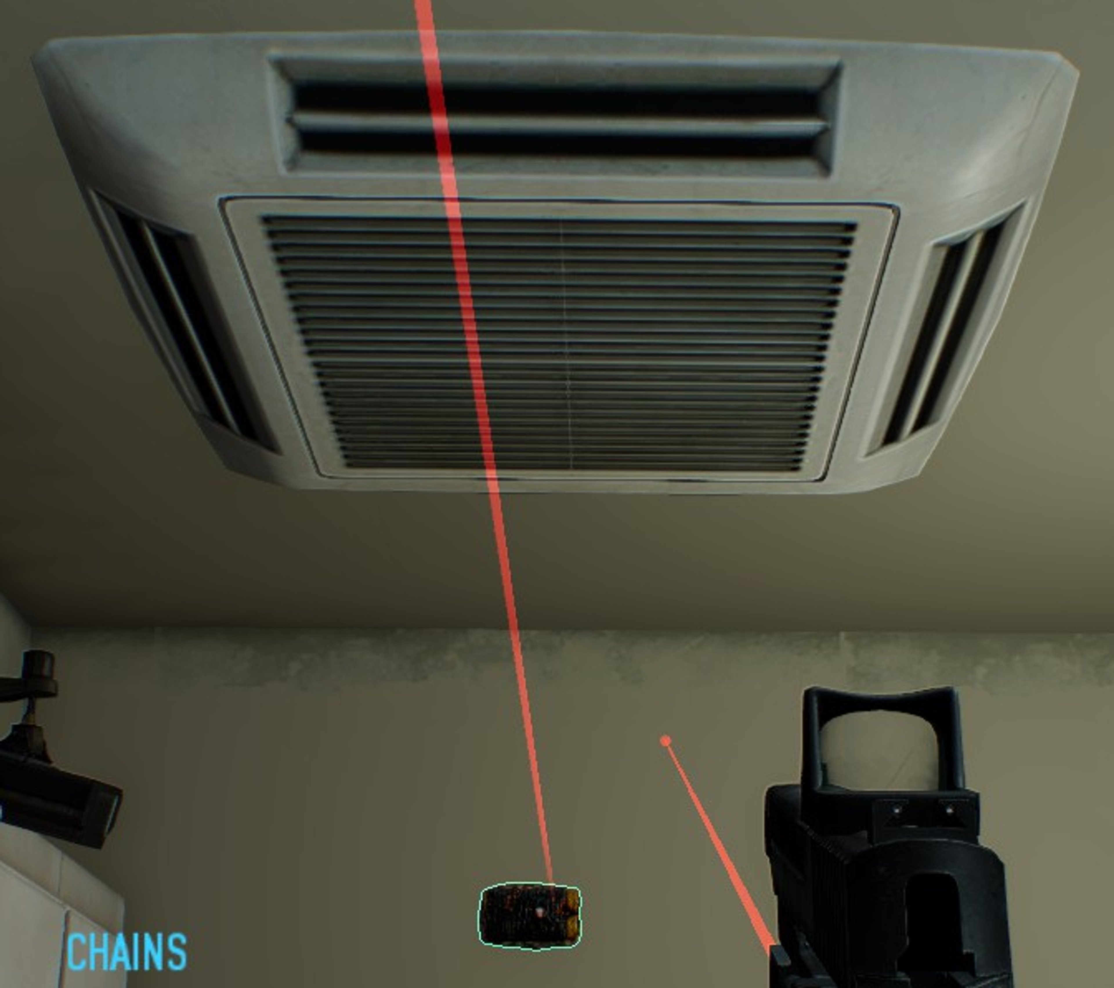 A ceiling-mounted air conditioning unit or ventilation system.