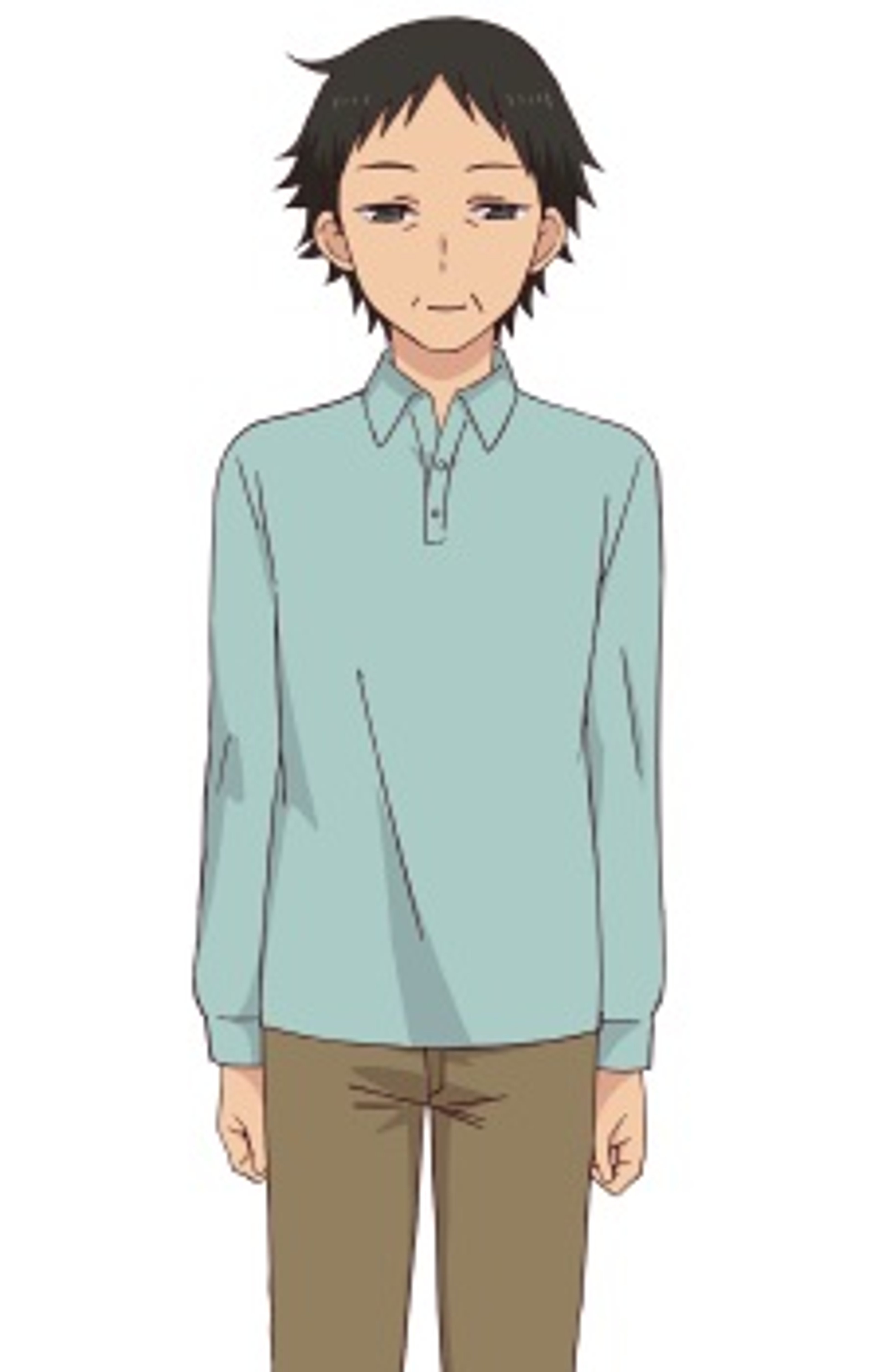 A young man with black hair and a light blue shirt