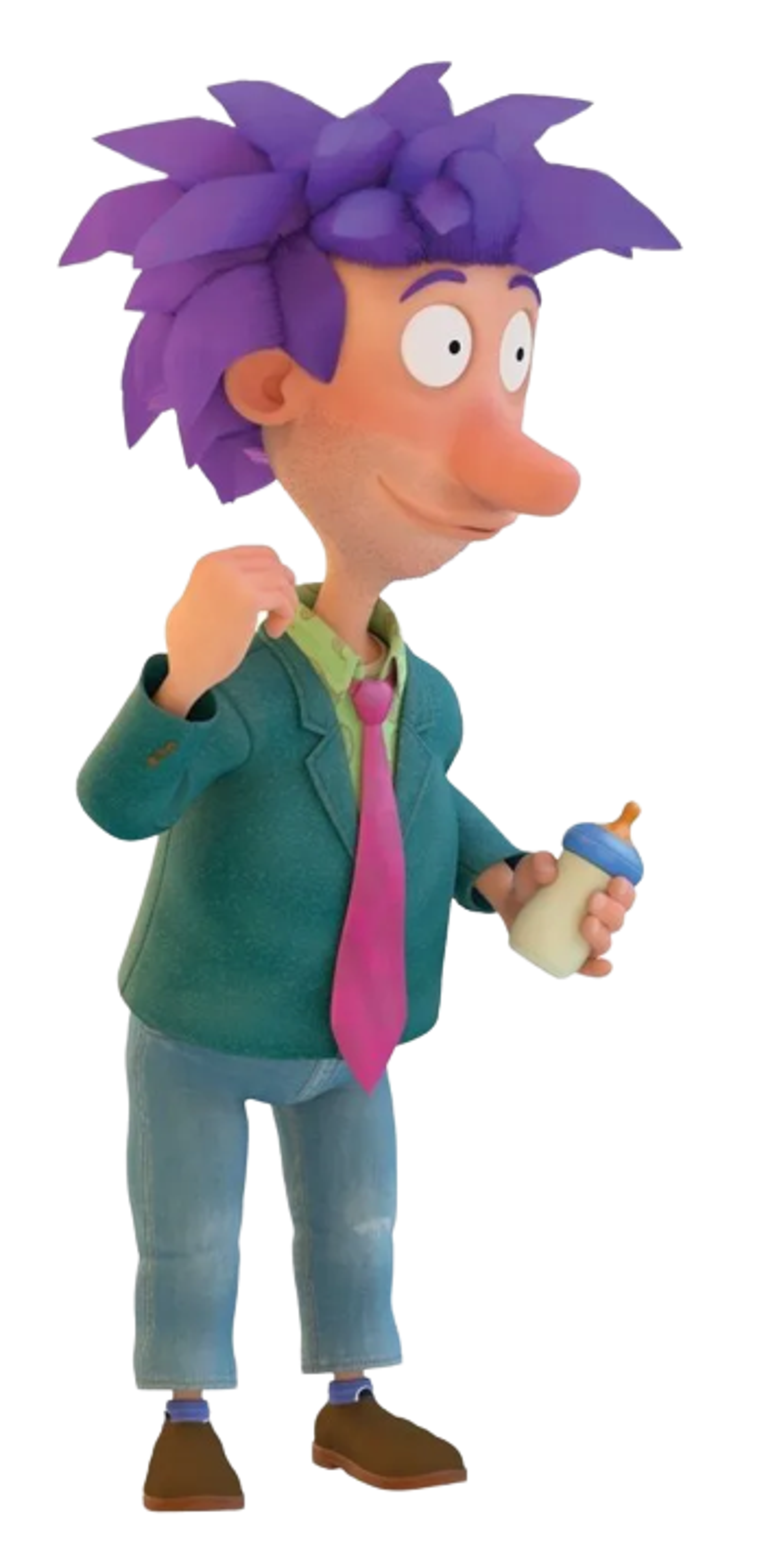 A cartoon character named Stu Pickles, the father of Tommy Pickles from the Nickelodeon series Rugrats