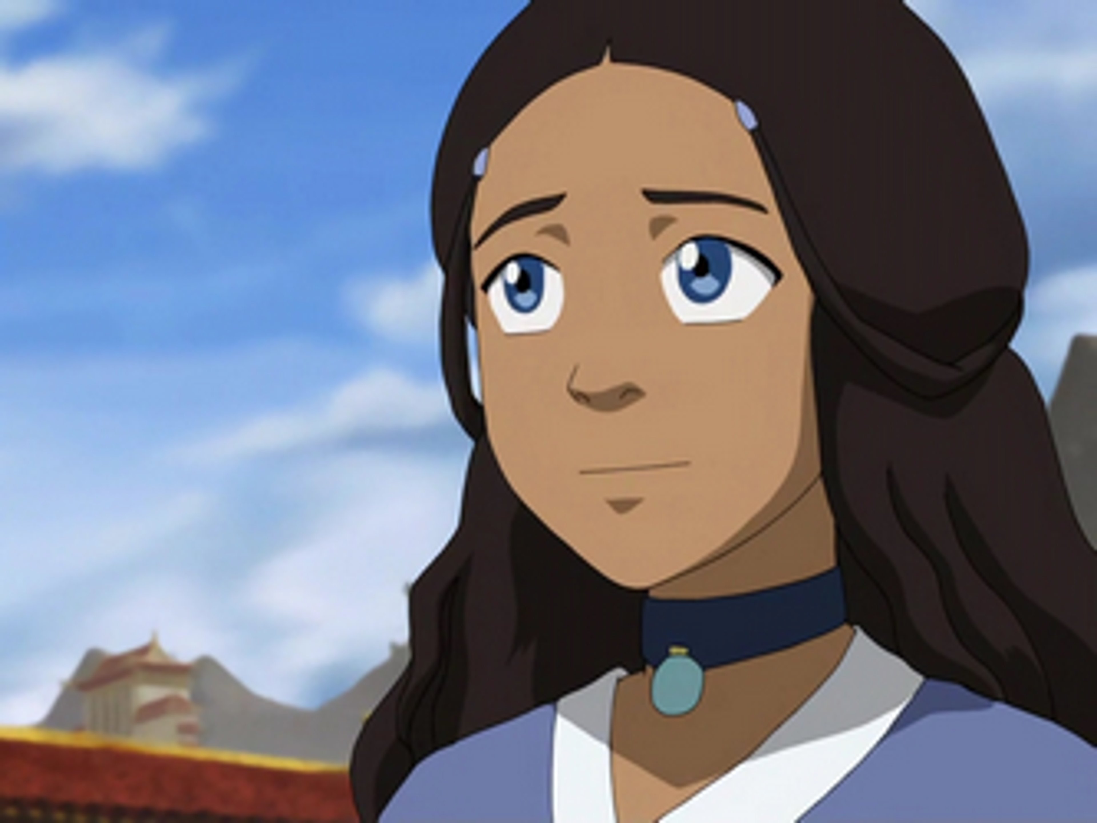 Lost her mother in a Fire Nation raid as a young child,Traveled the world with Aang, Sokka and Toph to help Aang defeat Fire Lord Ozai,Learned waterbending from Master Pakku in the Northern Water Tribe