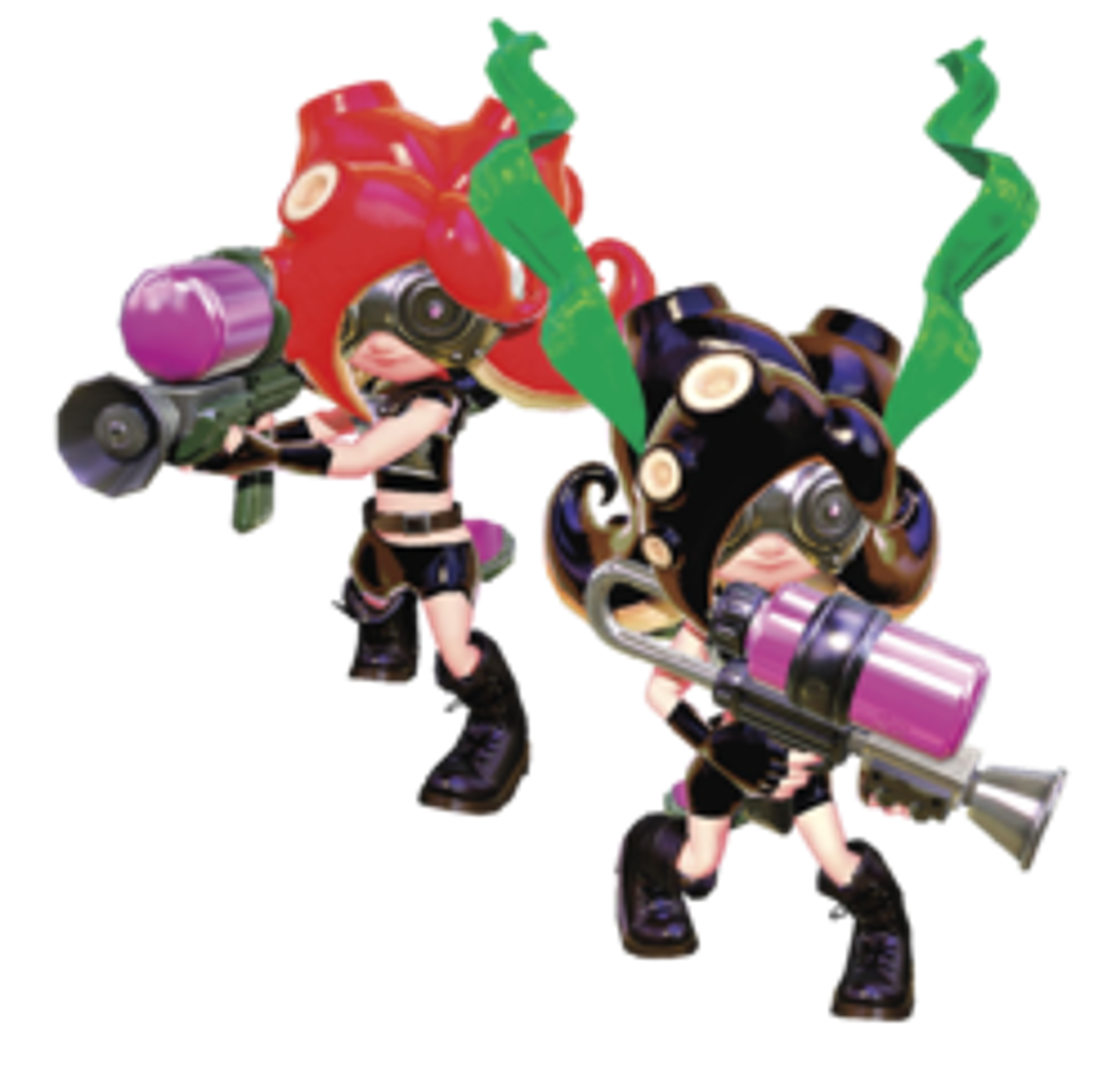 An Octoling character named Octavia Tentako, an elite soldier in the Octarian Army, holding an Octoshot weapon in a combat-ready pose.