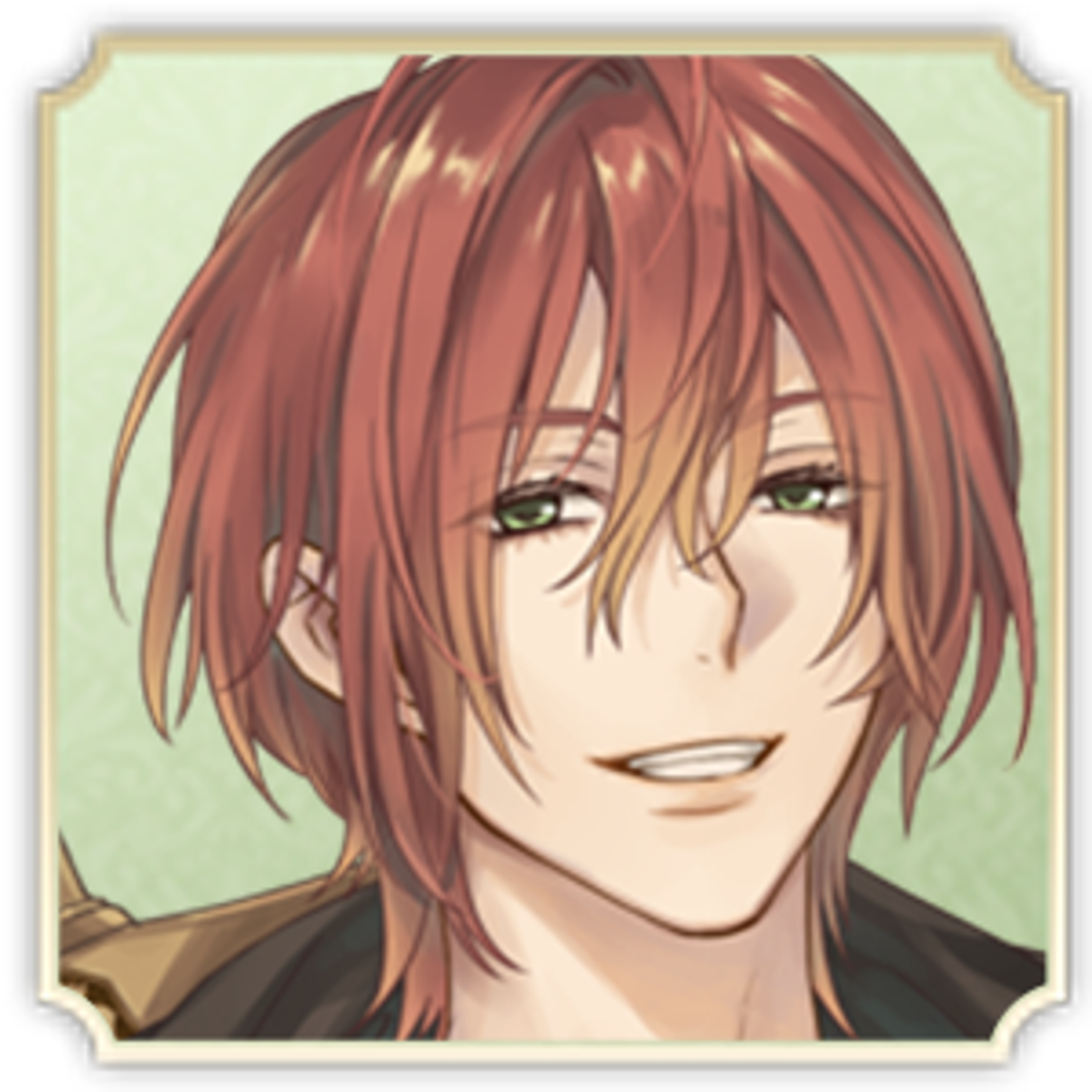 A young man with reddish-brown spiky hair and a charming expression