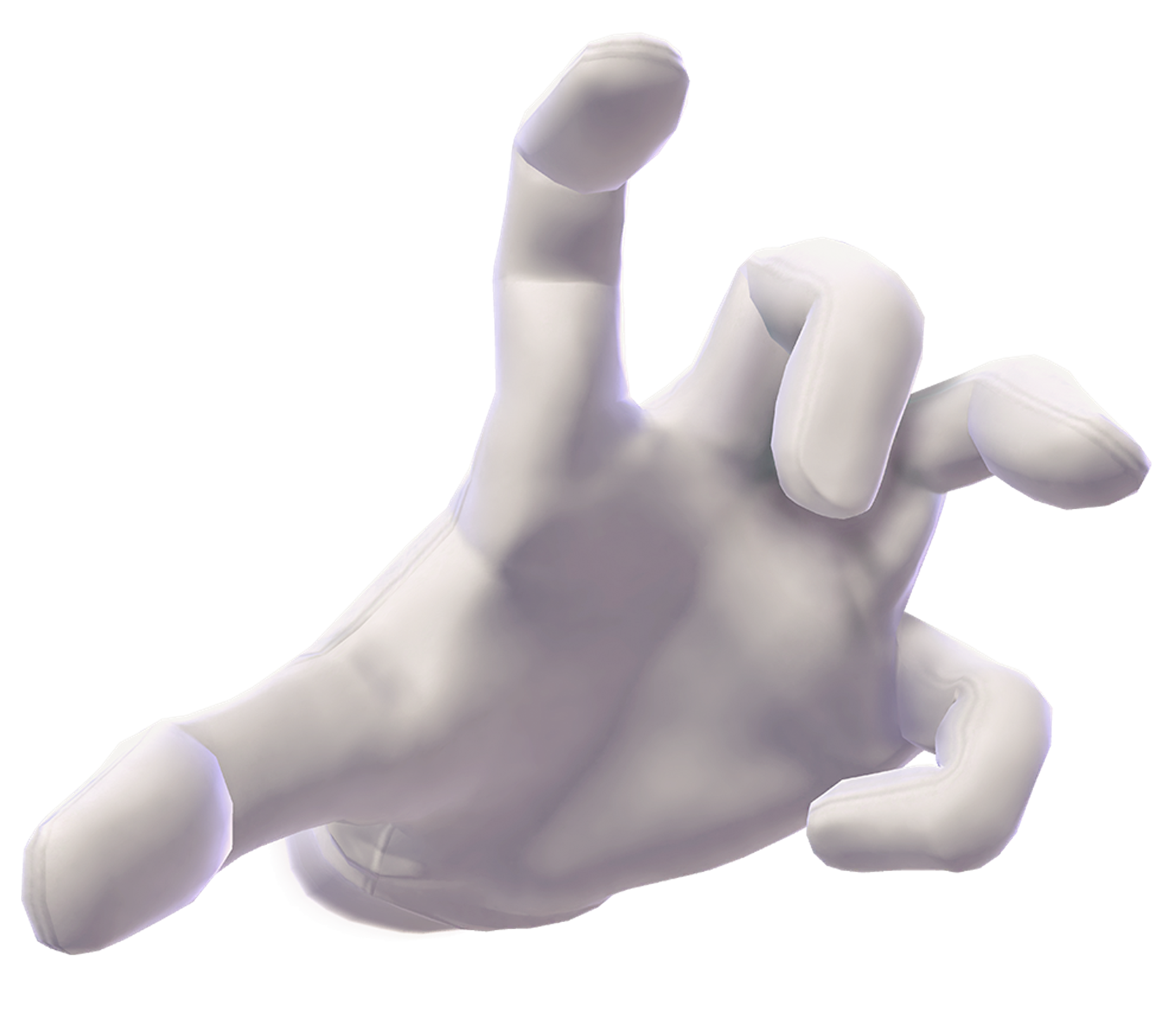 A large, white disembodied glove with twitching fingers, representing the character Crazy Hand from Super Smash Bros.