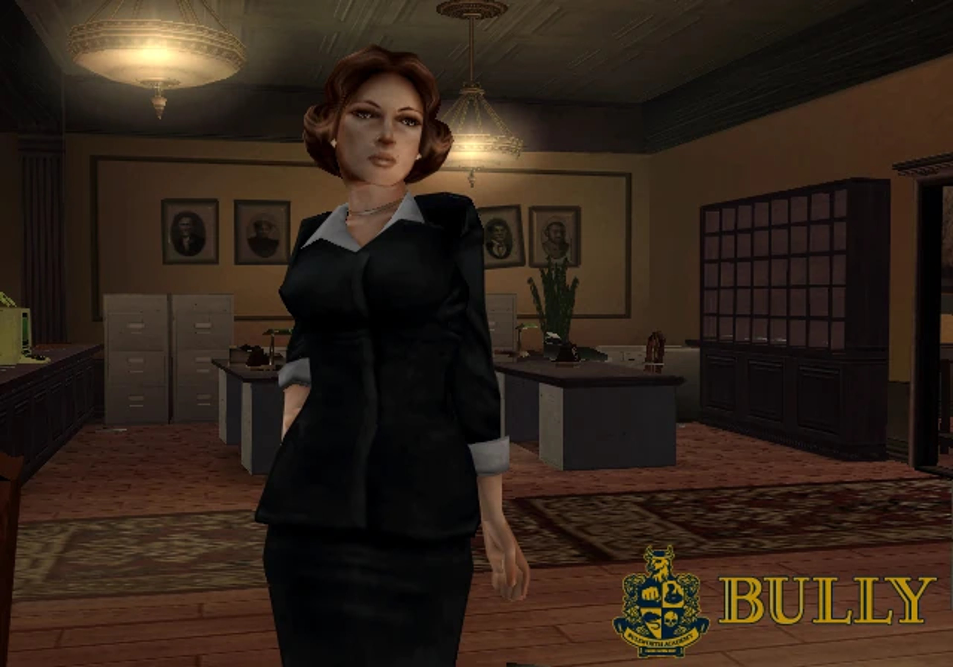 Miss Danvers, middle-aged secretary at Bullworth Academy