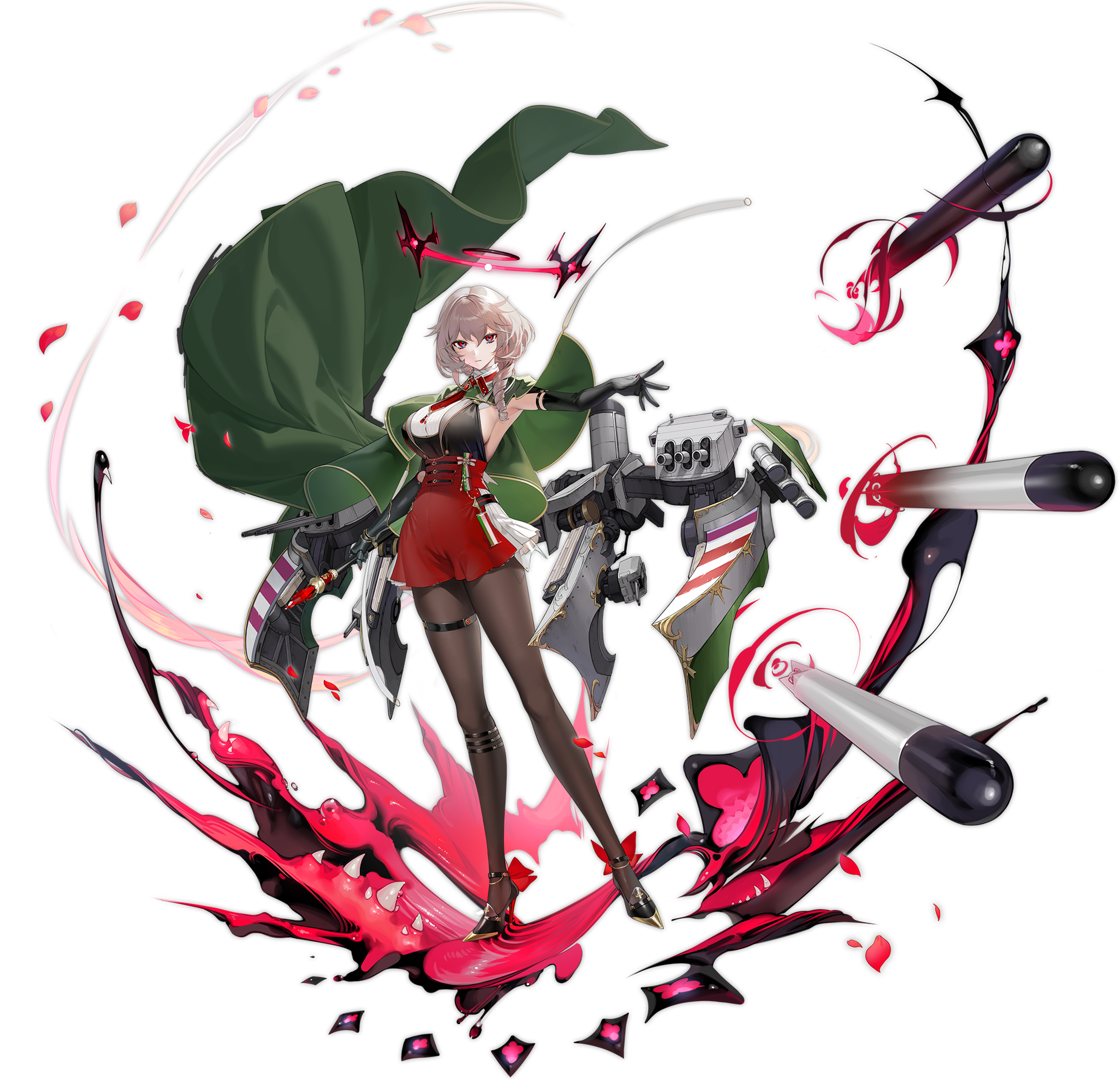 A female naval officer character from the Azur Lane universe, with dark hair, a naval uniform, and a halo of flames surrounding her.