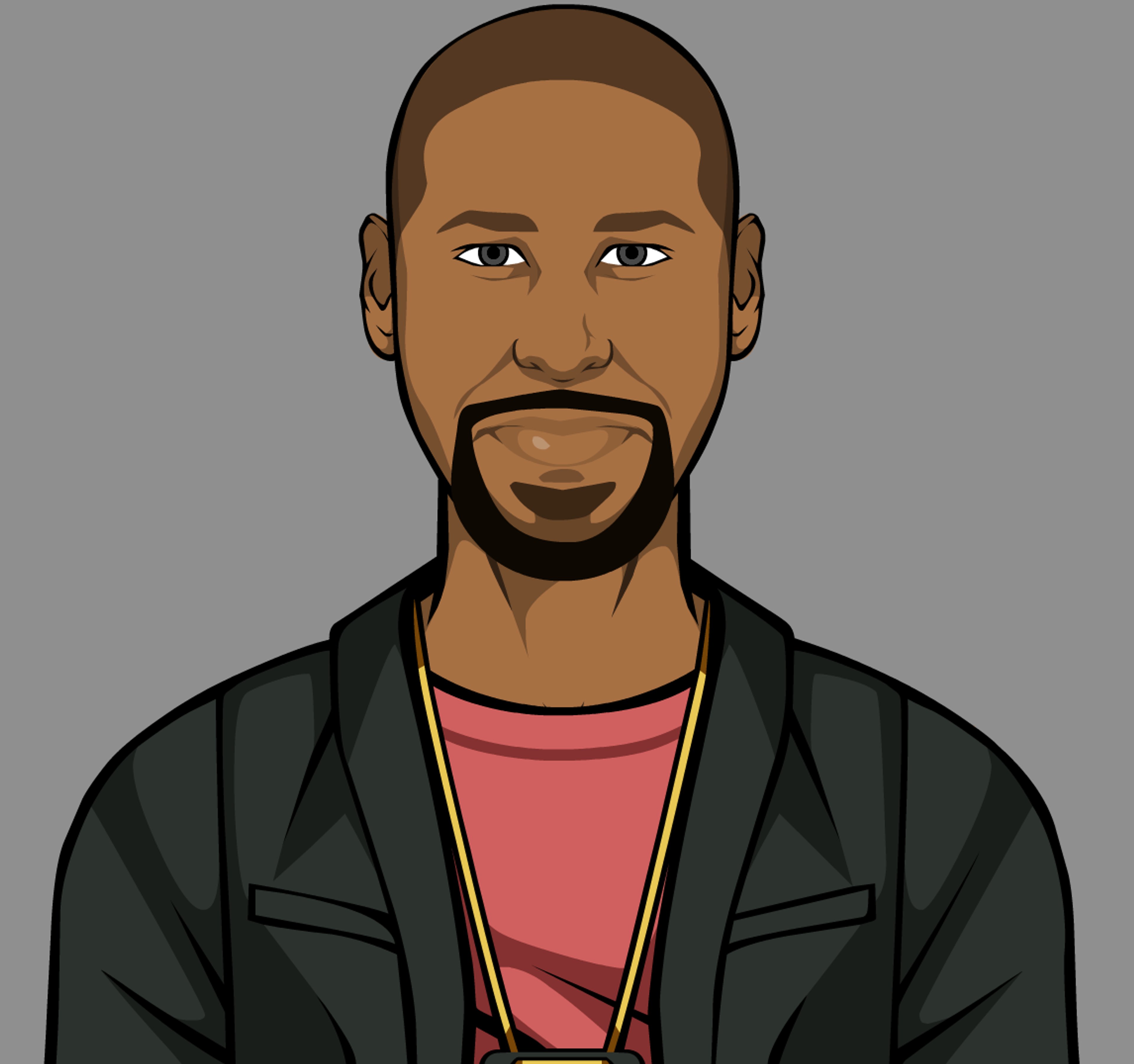 A middle-aged man with a shaved head and goatee, wearing a police uniform