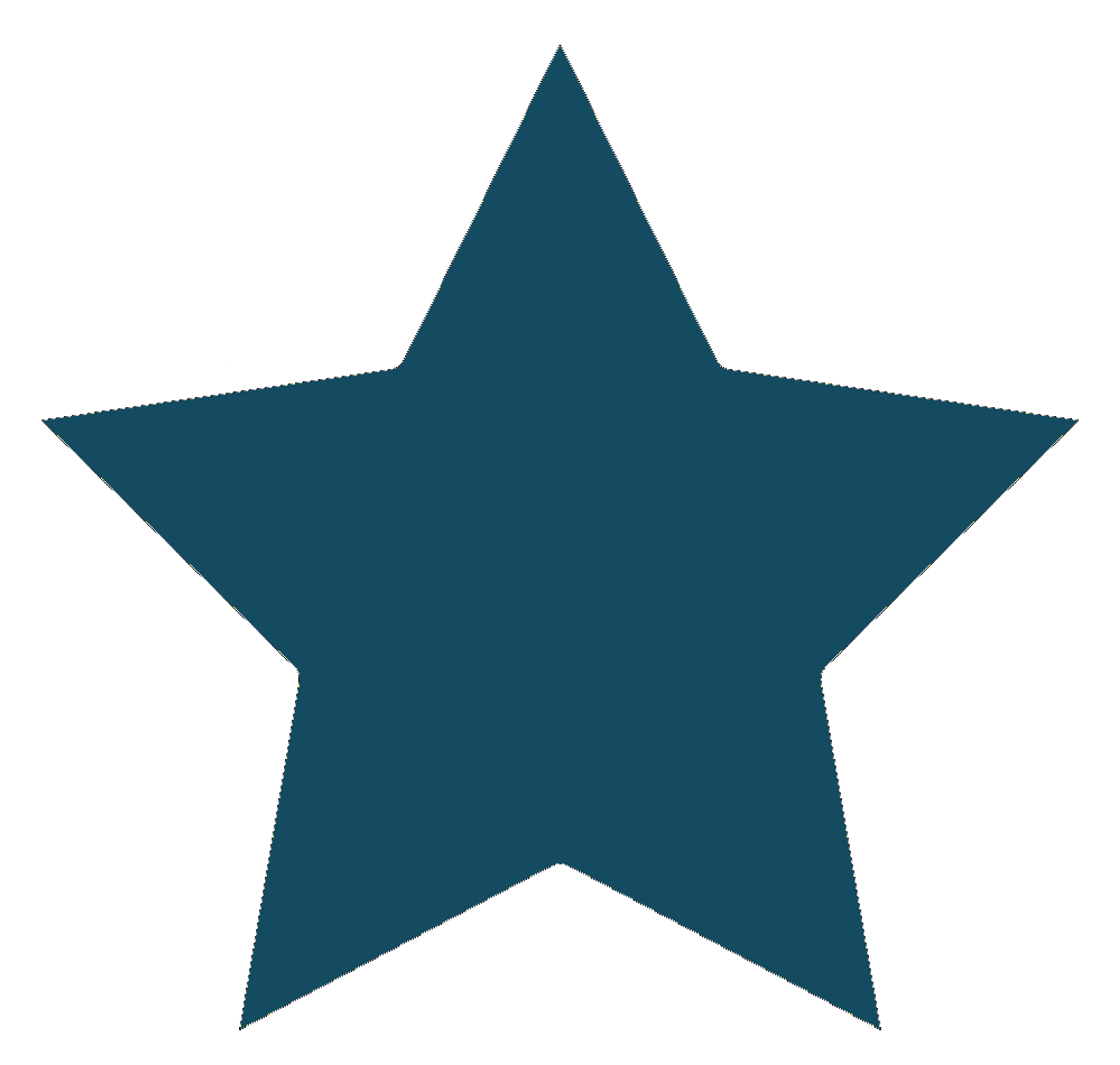 A blue star shape with a white outline