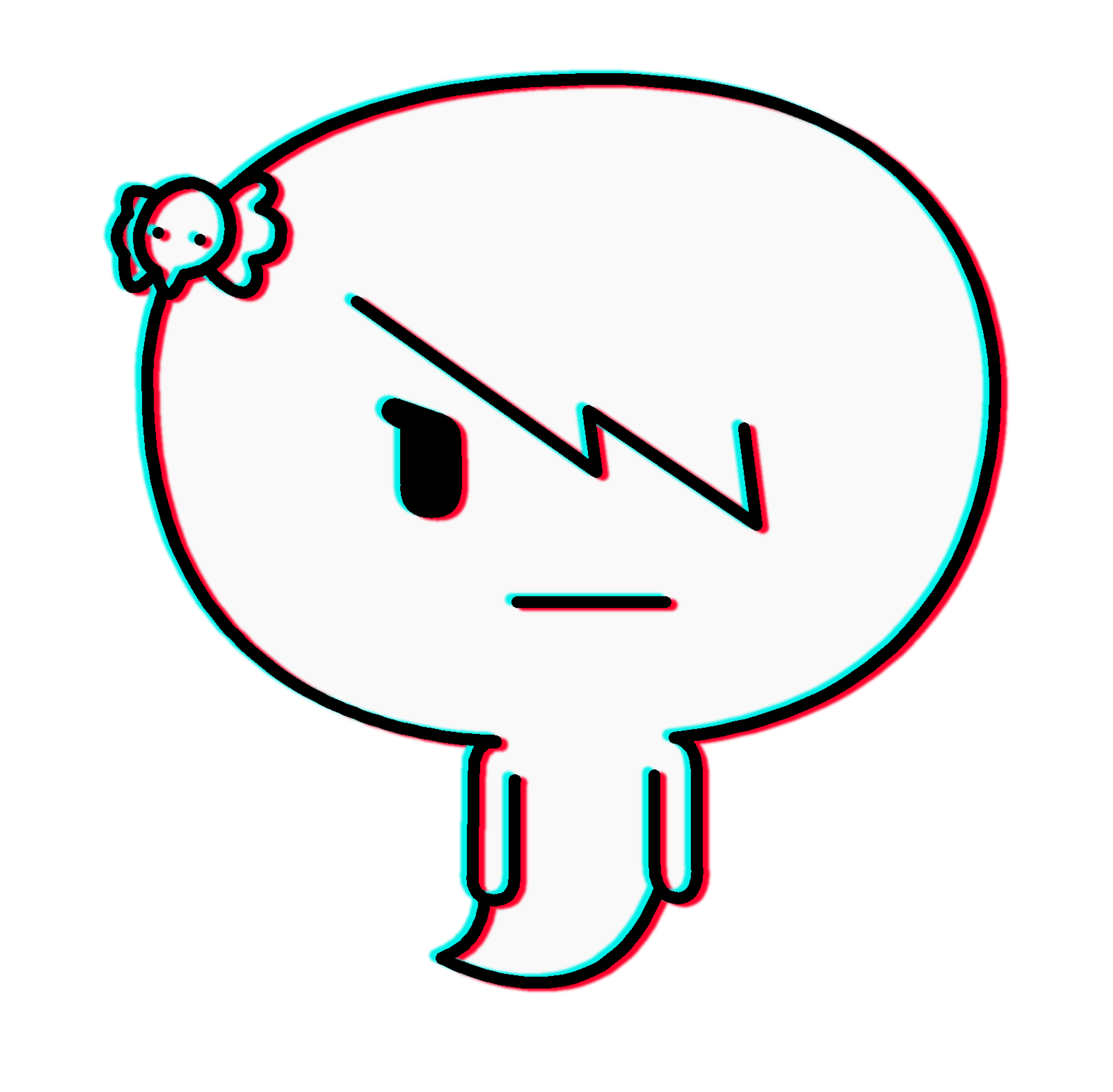 A cartoon character of a female ghost with an 'emo' style