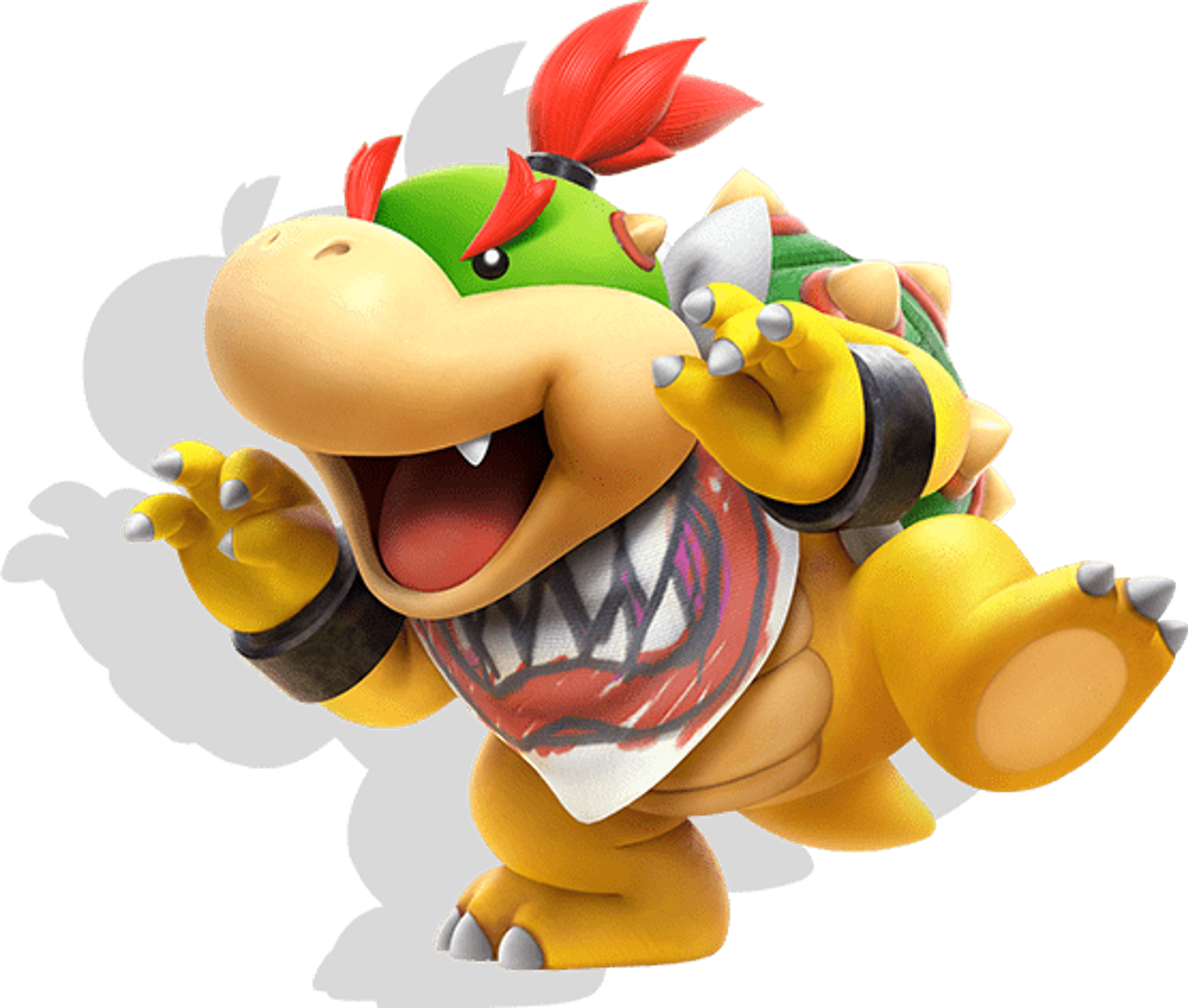 A cartoon character named Bowser Jr. from the Mario video game franchise