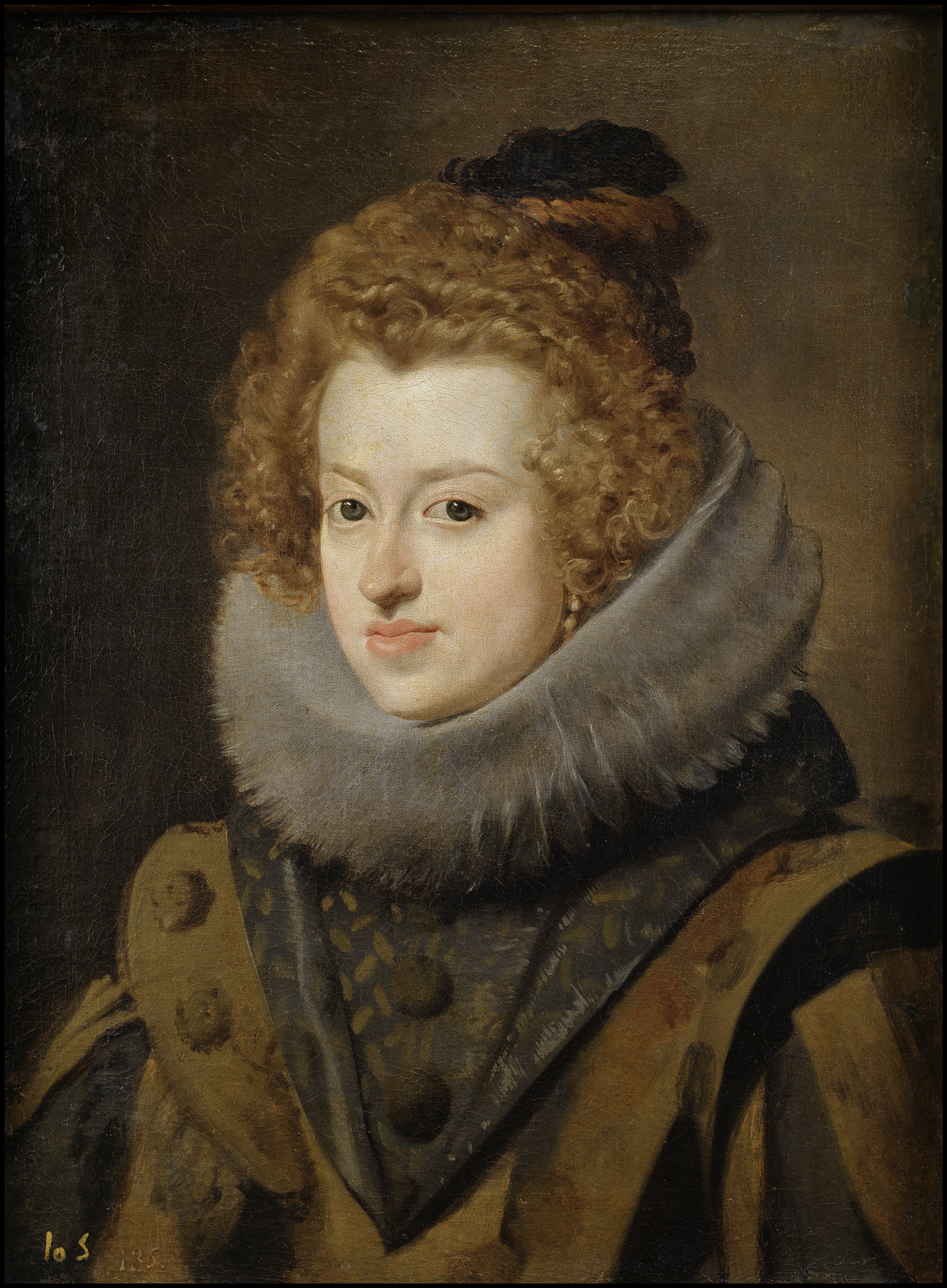 A portrait painting of a woman in 17th century European royal attire