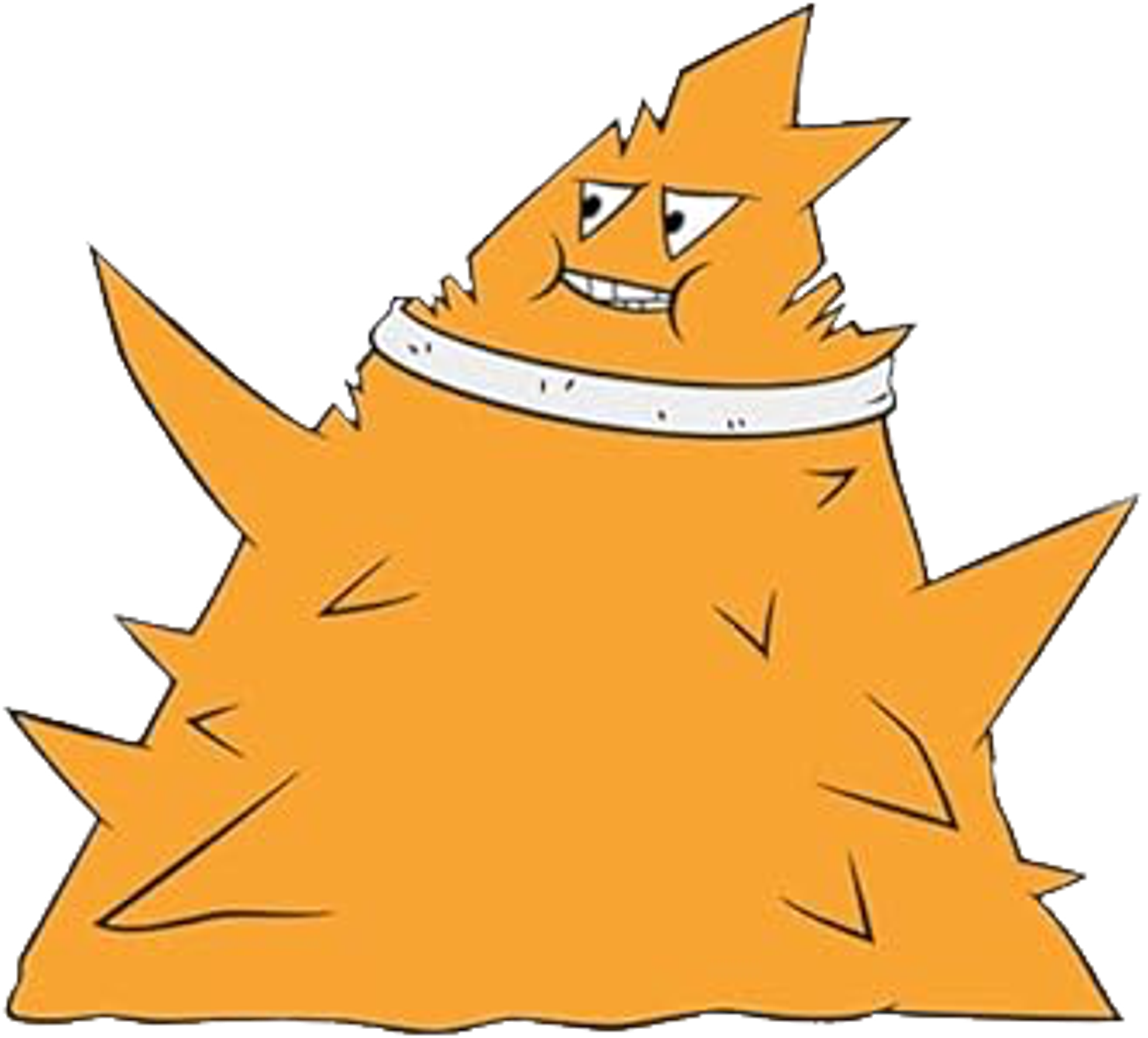 Oglethorpe, an orange triangular alien with spikes from Aqua Teen Hunger Force