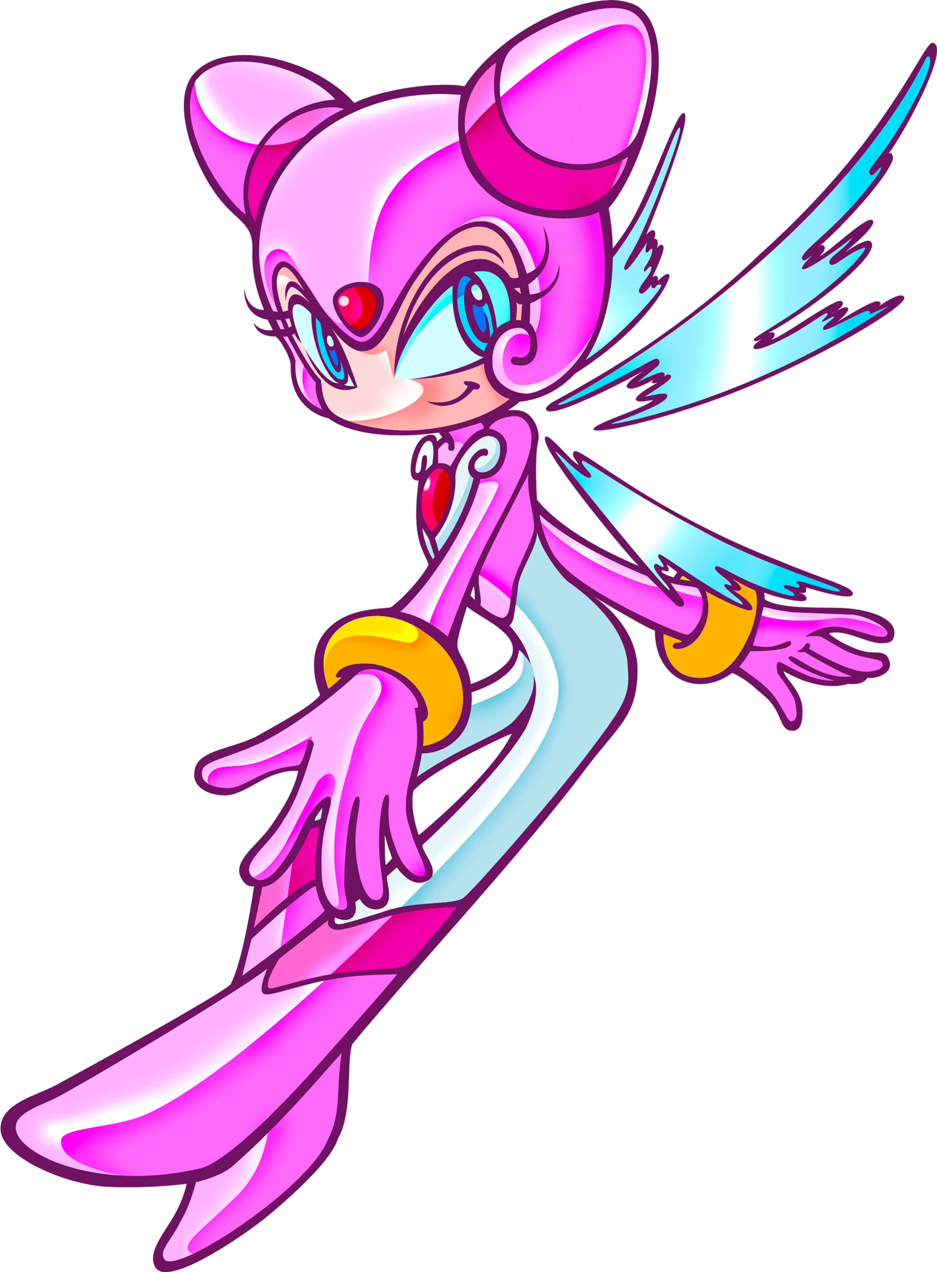 A pink-haired fairy-like character with a youthful, magical appearance