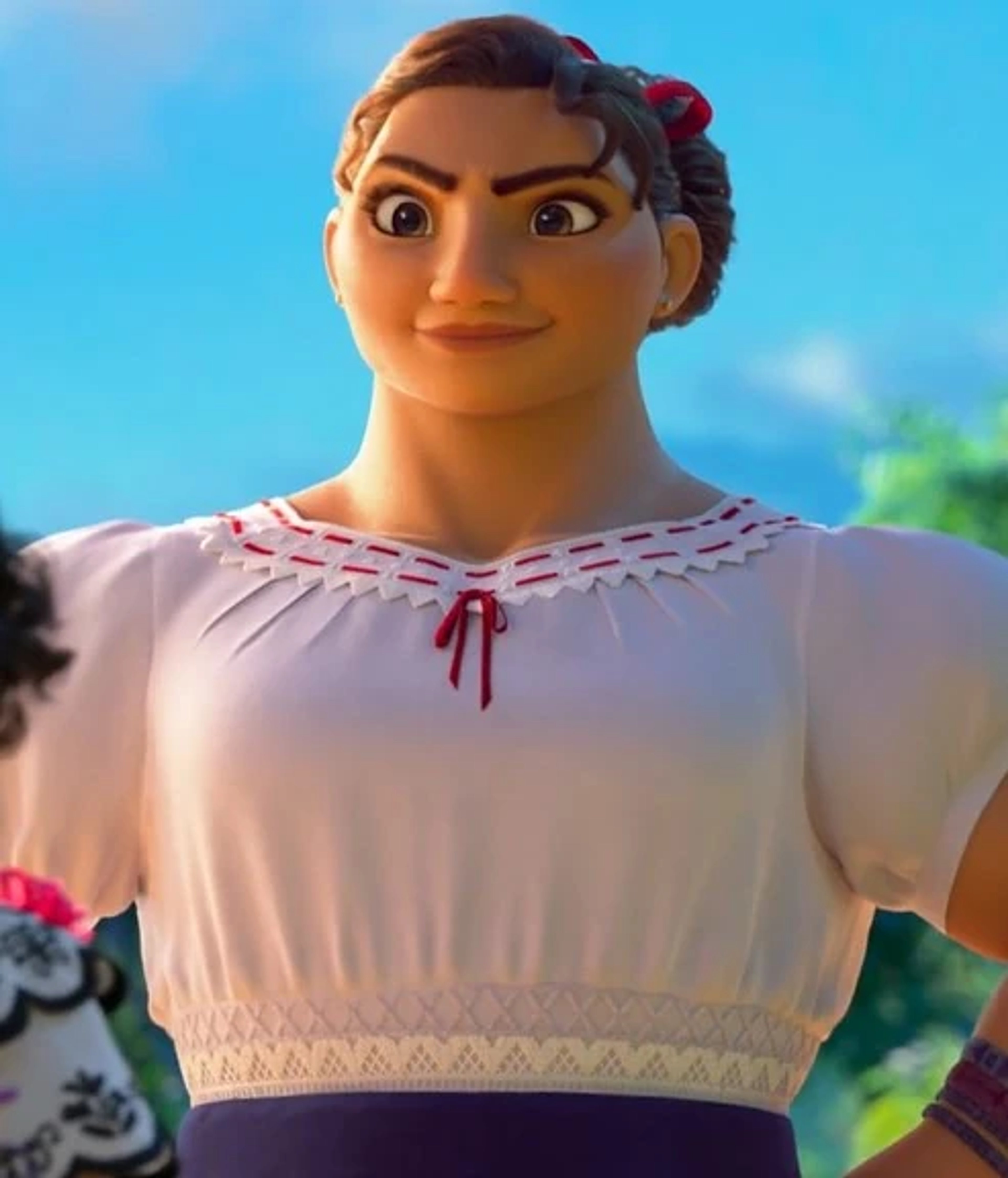 Luisa Madrigal from Disney's Encanto, a muscular young woman with superhuman strength