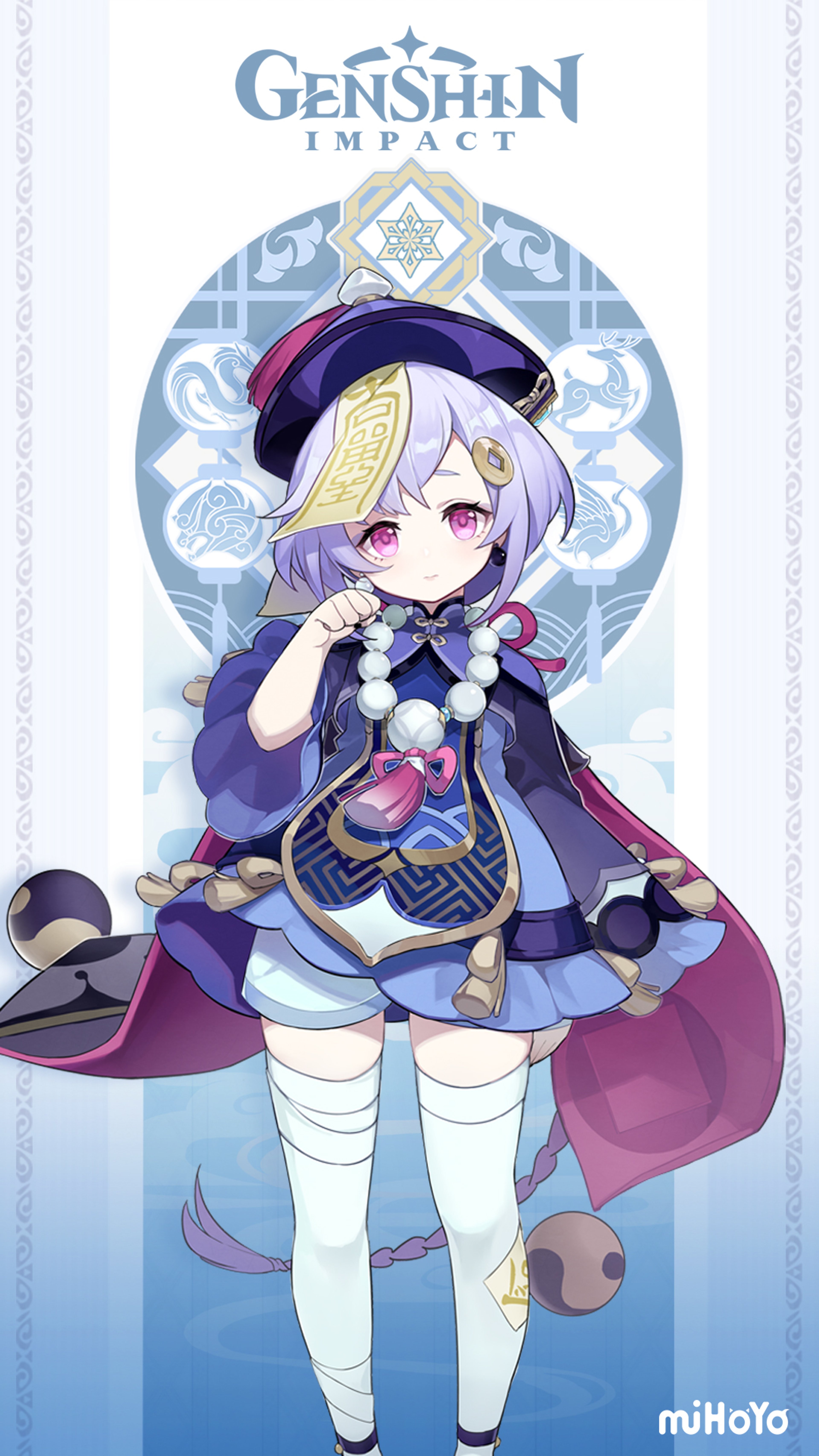 An anime-style character with silver hair and a purple outfit