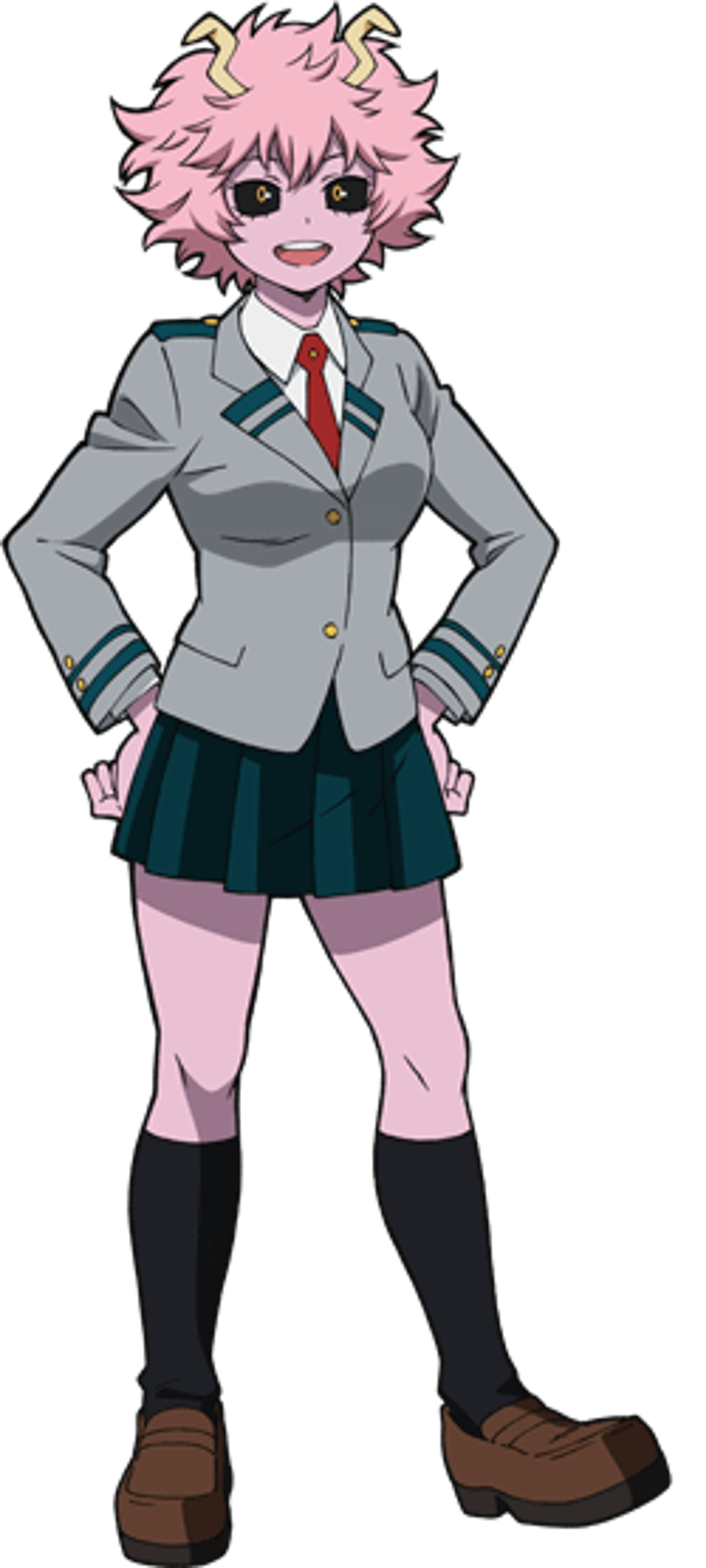 She was born with her pink appearance due to her quirk manifesting. This made her stand out from a young age.,She had to be careful not to accidentally melt objects with her acid as a child while learning to control her powers.,She decided she wanted to become a pro hero after being rescued by one as a child.,Her outgoing personality allowed her to make friends easily at U.A. High School.,She chose her revealing costume to allow her quirk to be used to its full potential in battle.