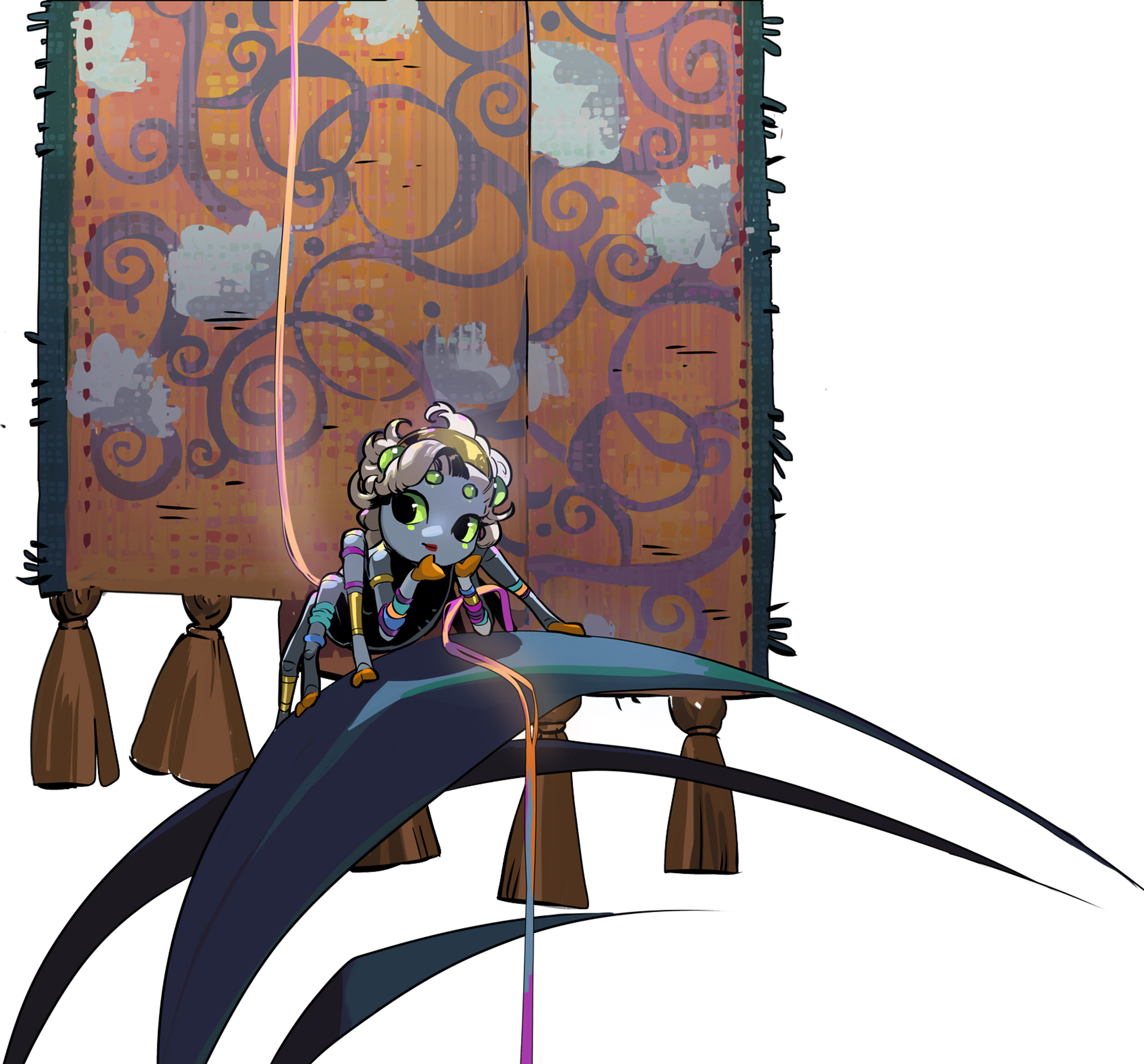 Arachne, a mythological spider-woman weaver from Greek mythology