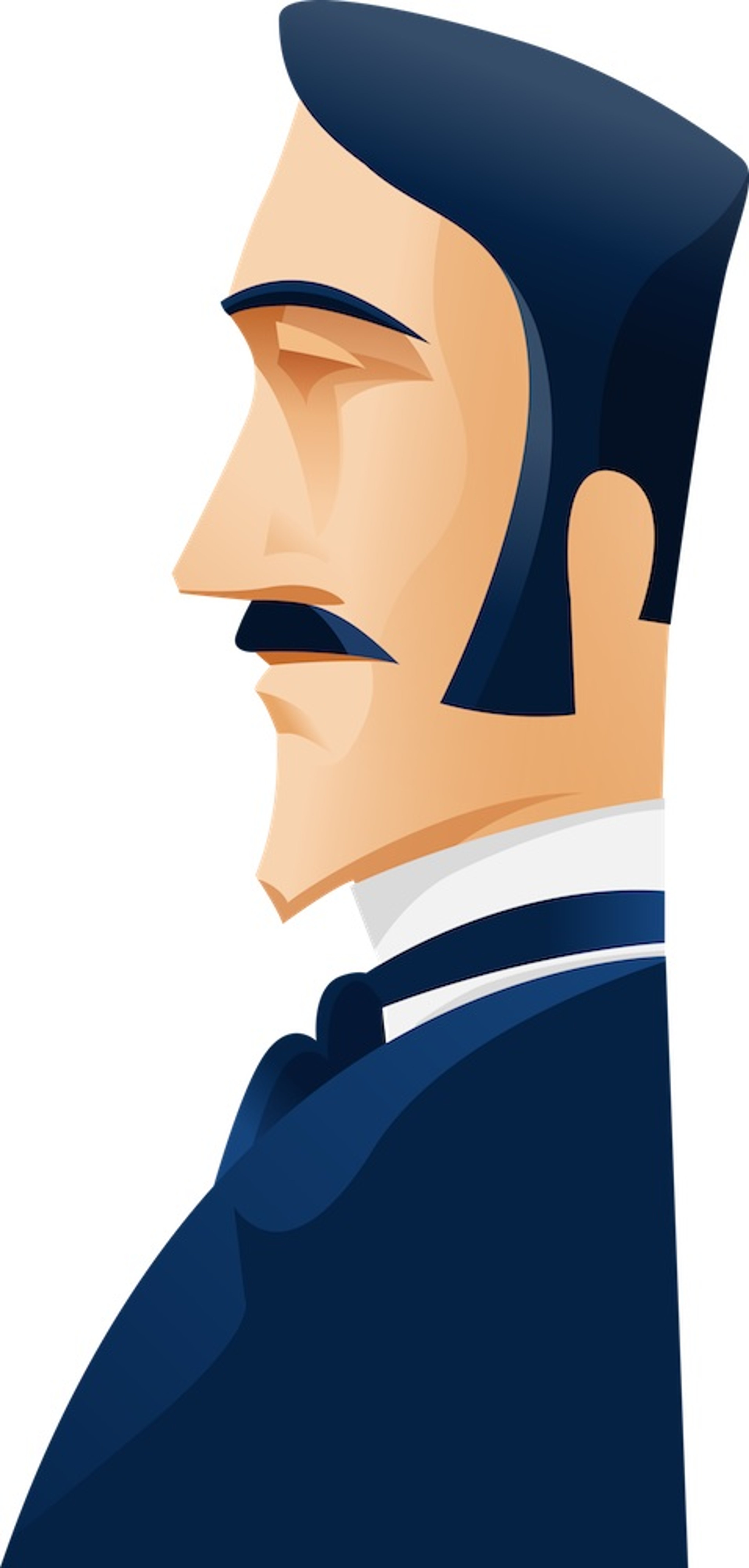 A formal portrait of a serious-looking gentleman in a dark suit