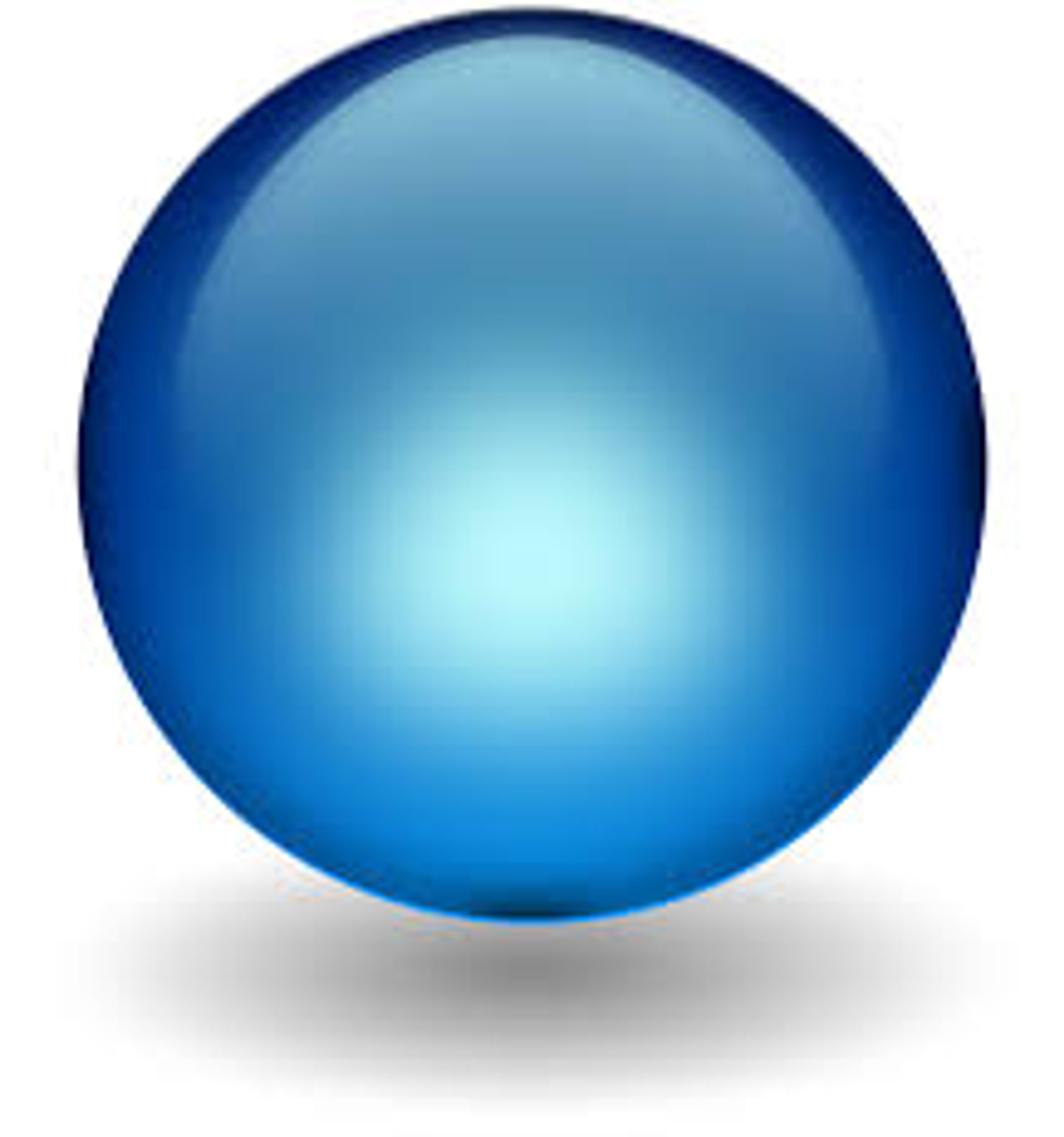 A large, glowing blue sphere or orb against a dark blue background.