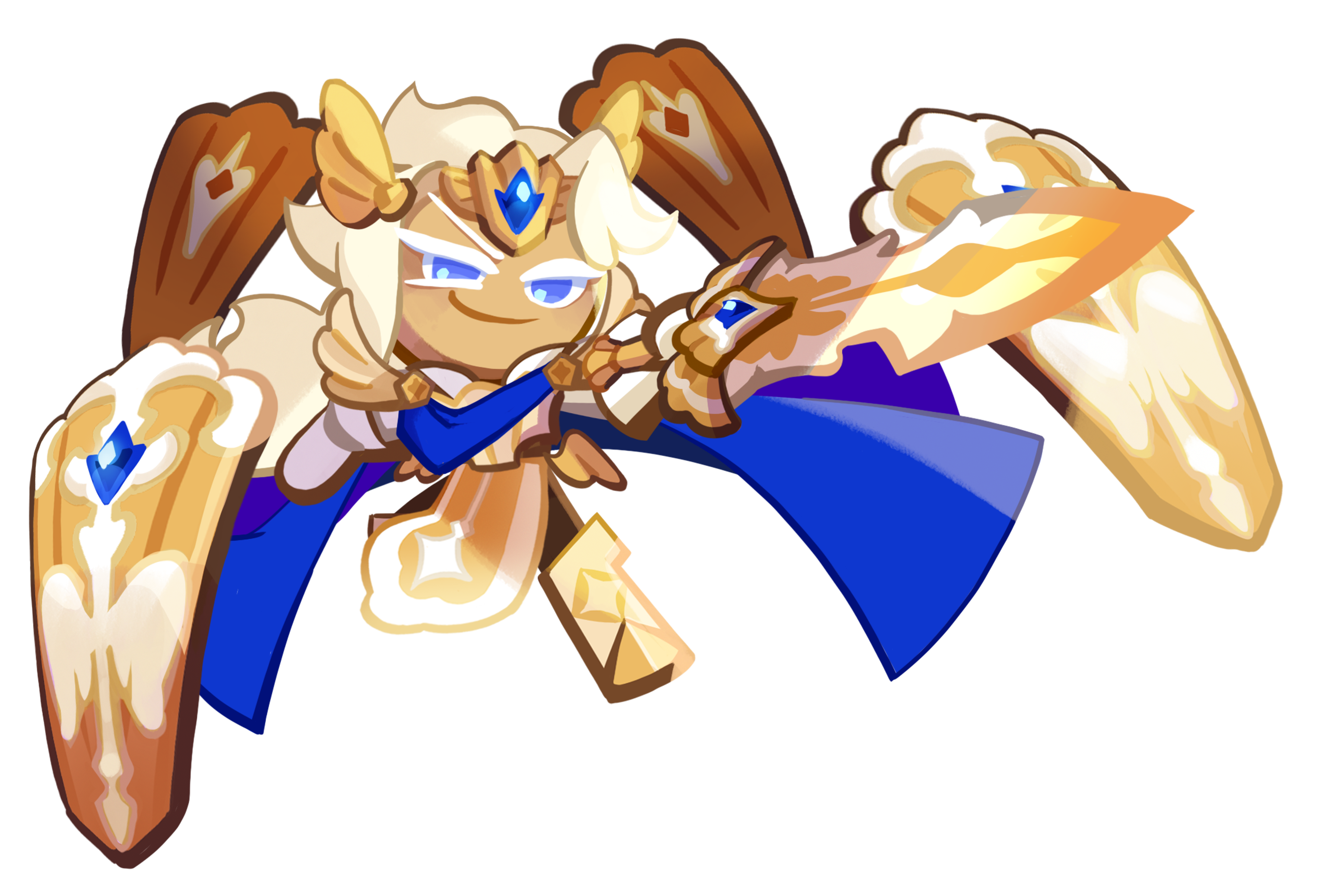A muscular, armored knight with pale blond hair and blue eyes