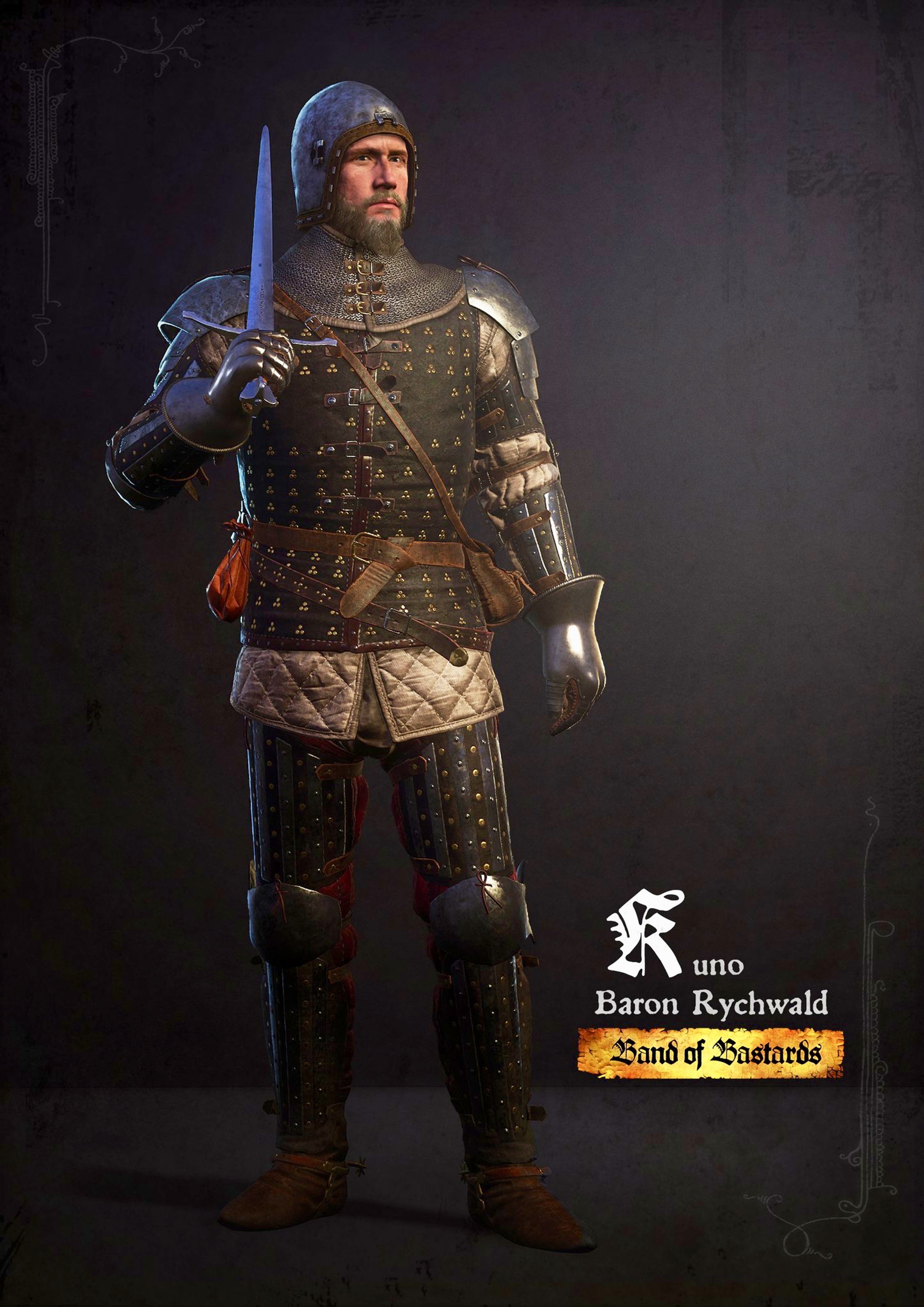 A man in medieval armor holding a sword