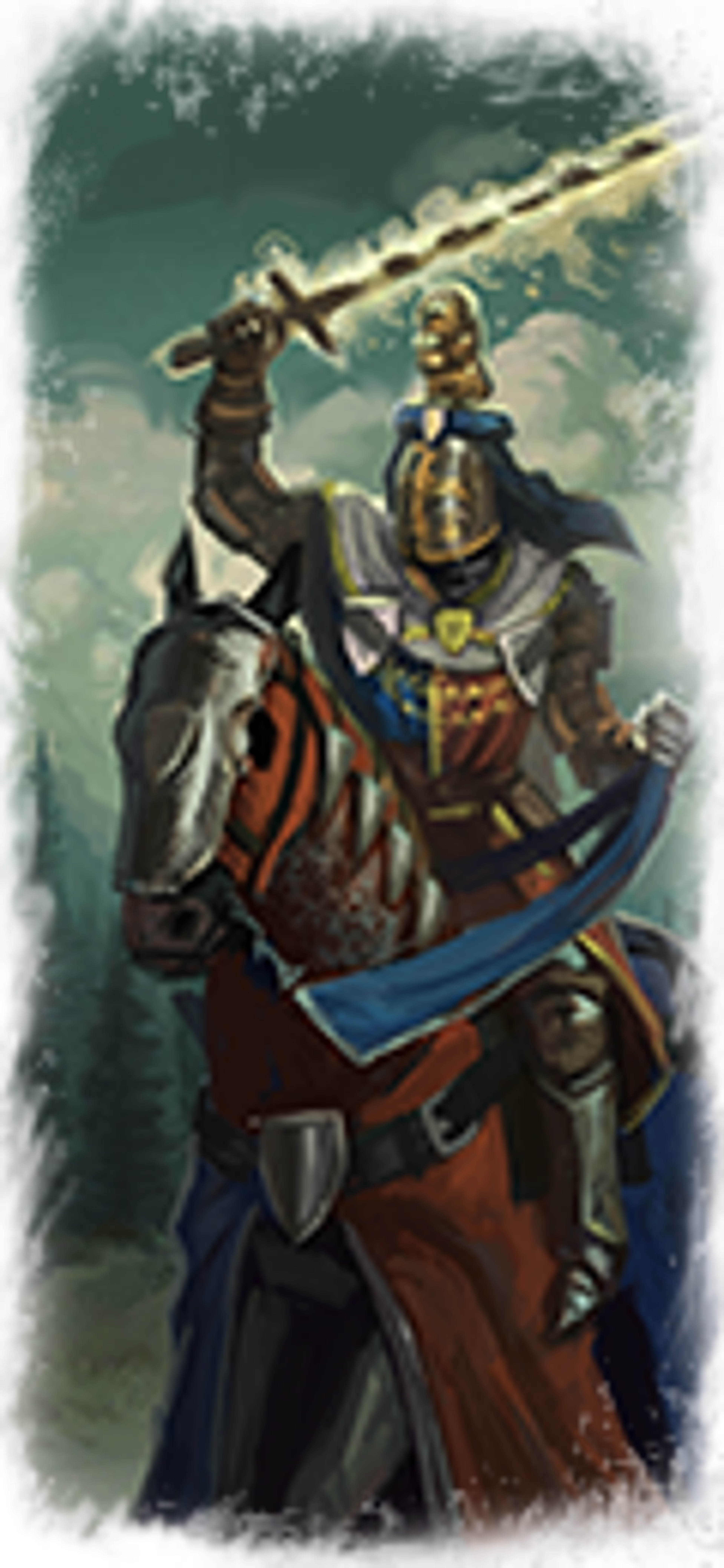 A knight in shining armor with a noble and resolute bearing