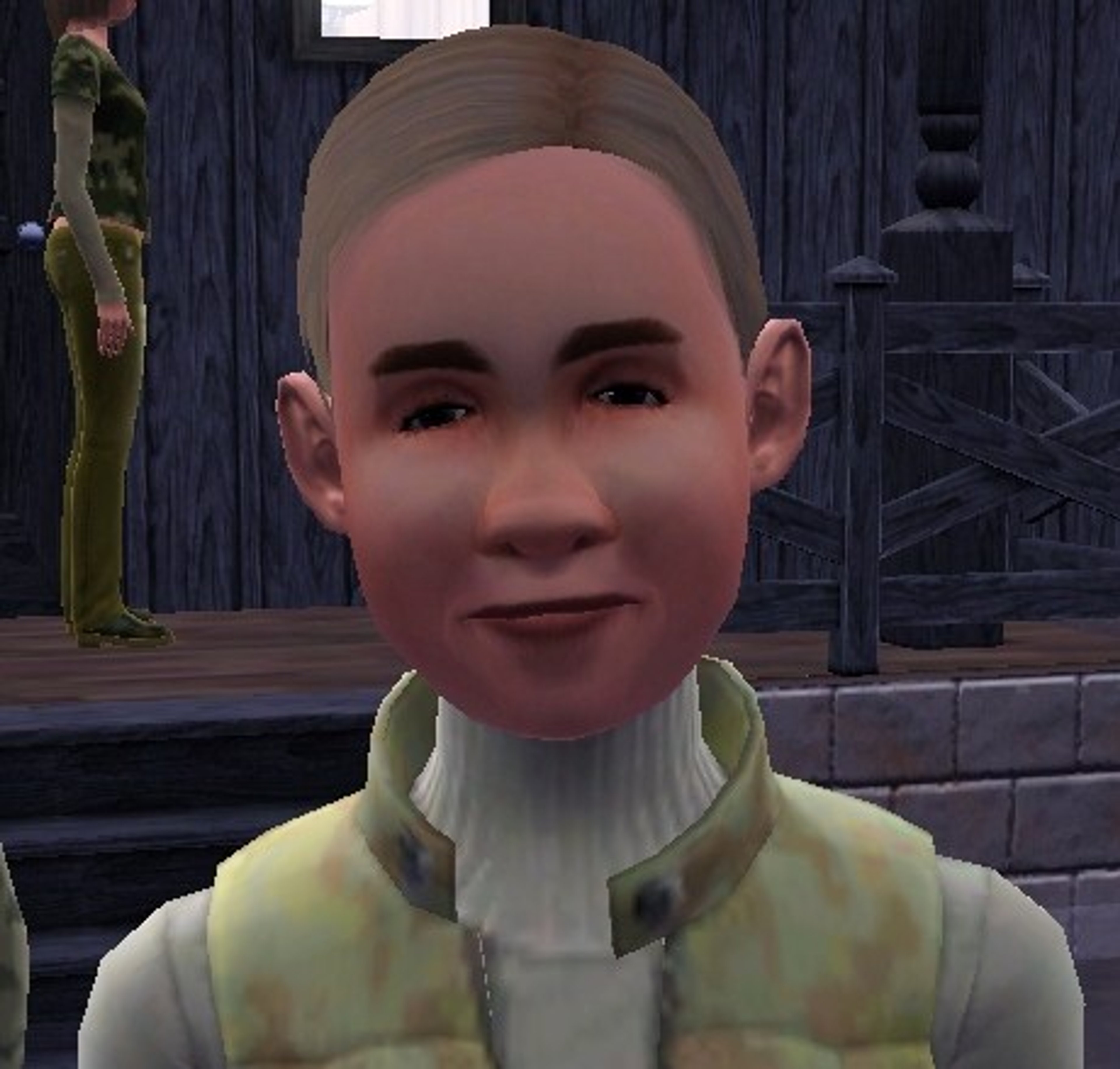 A young female character with light brown hair and blue eyes