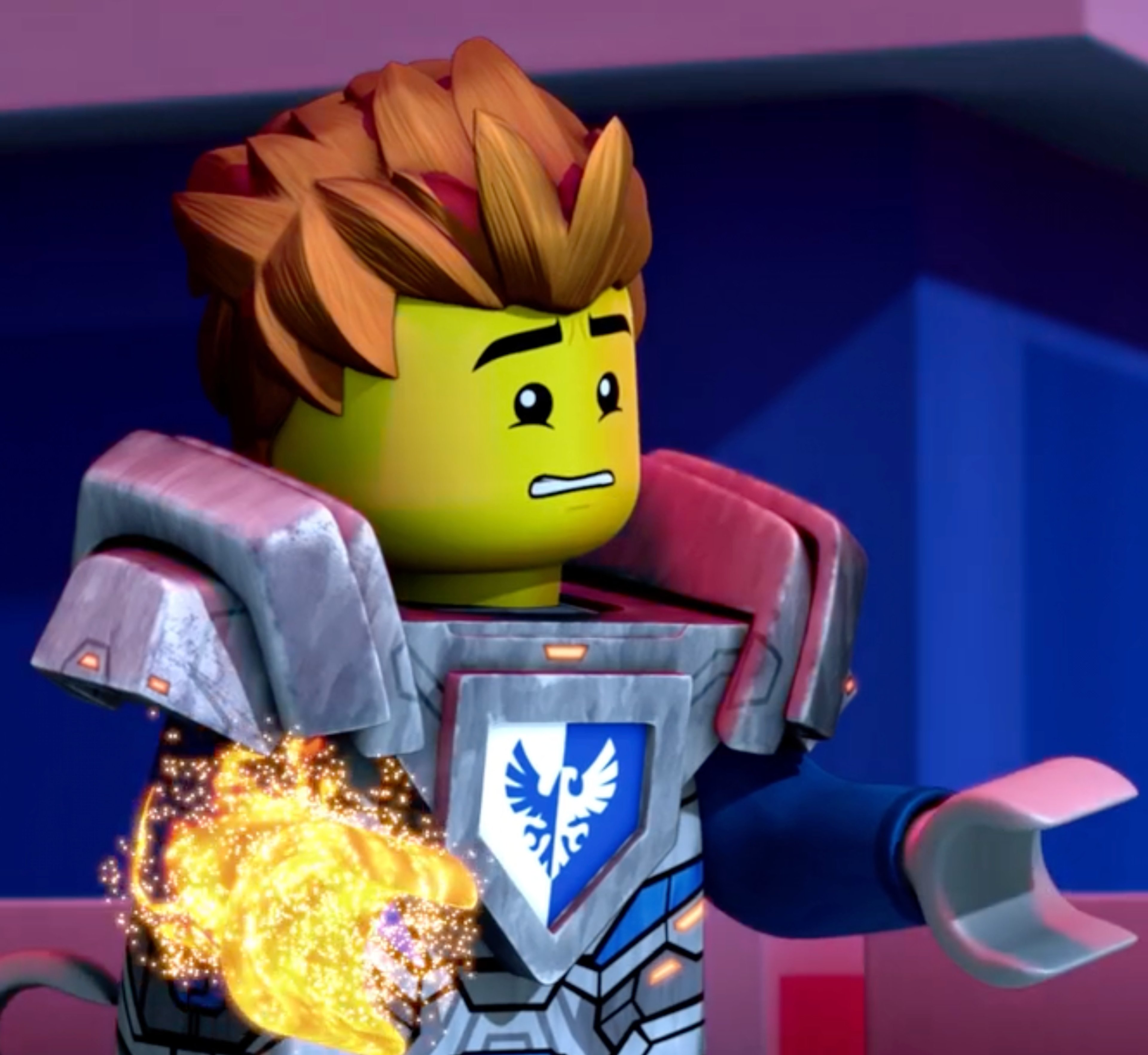 A LEGO minifigure character in a knight's uniform