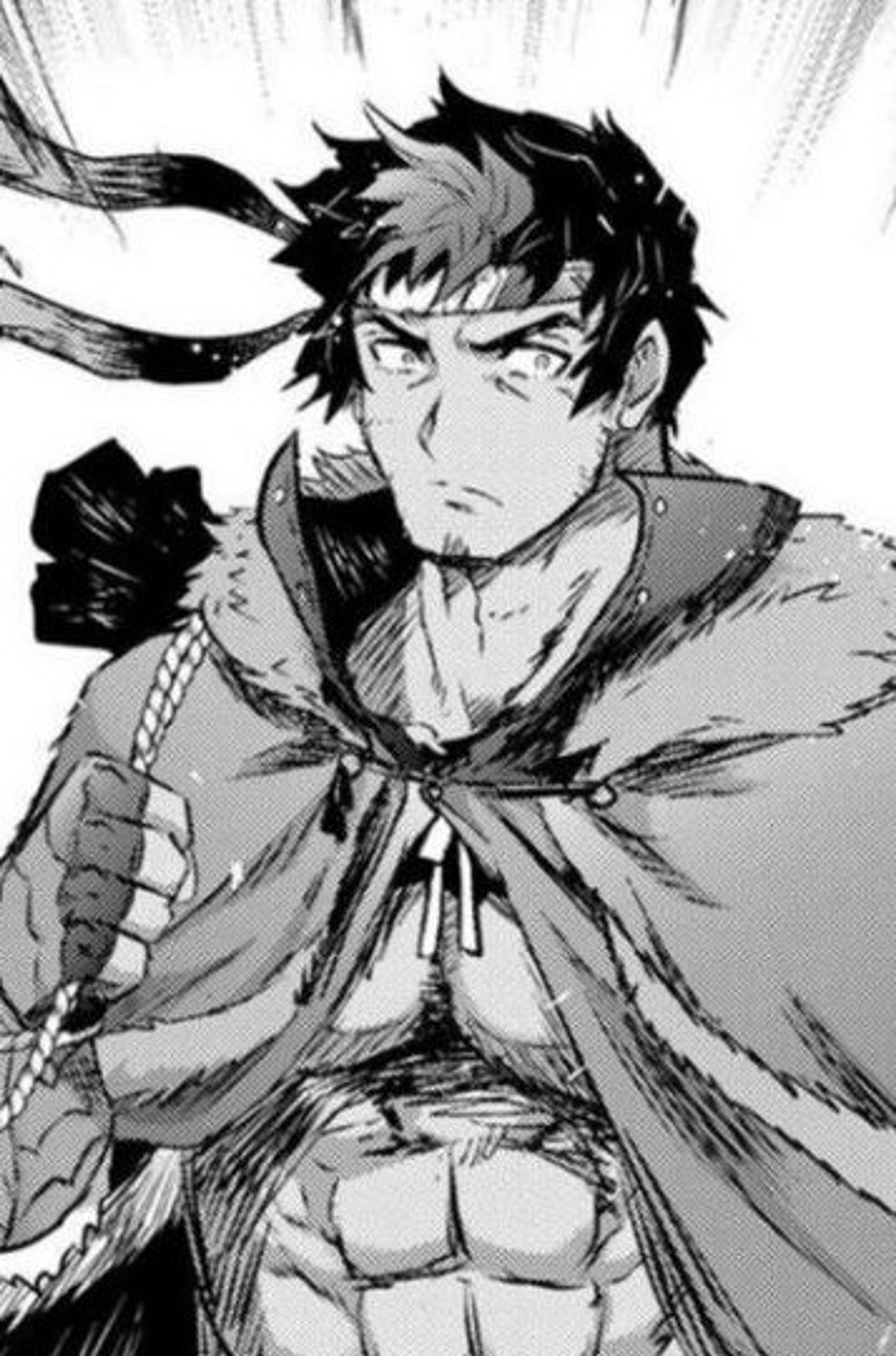 A muscular, shirtless male character in a fighting stance