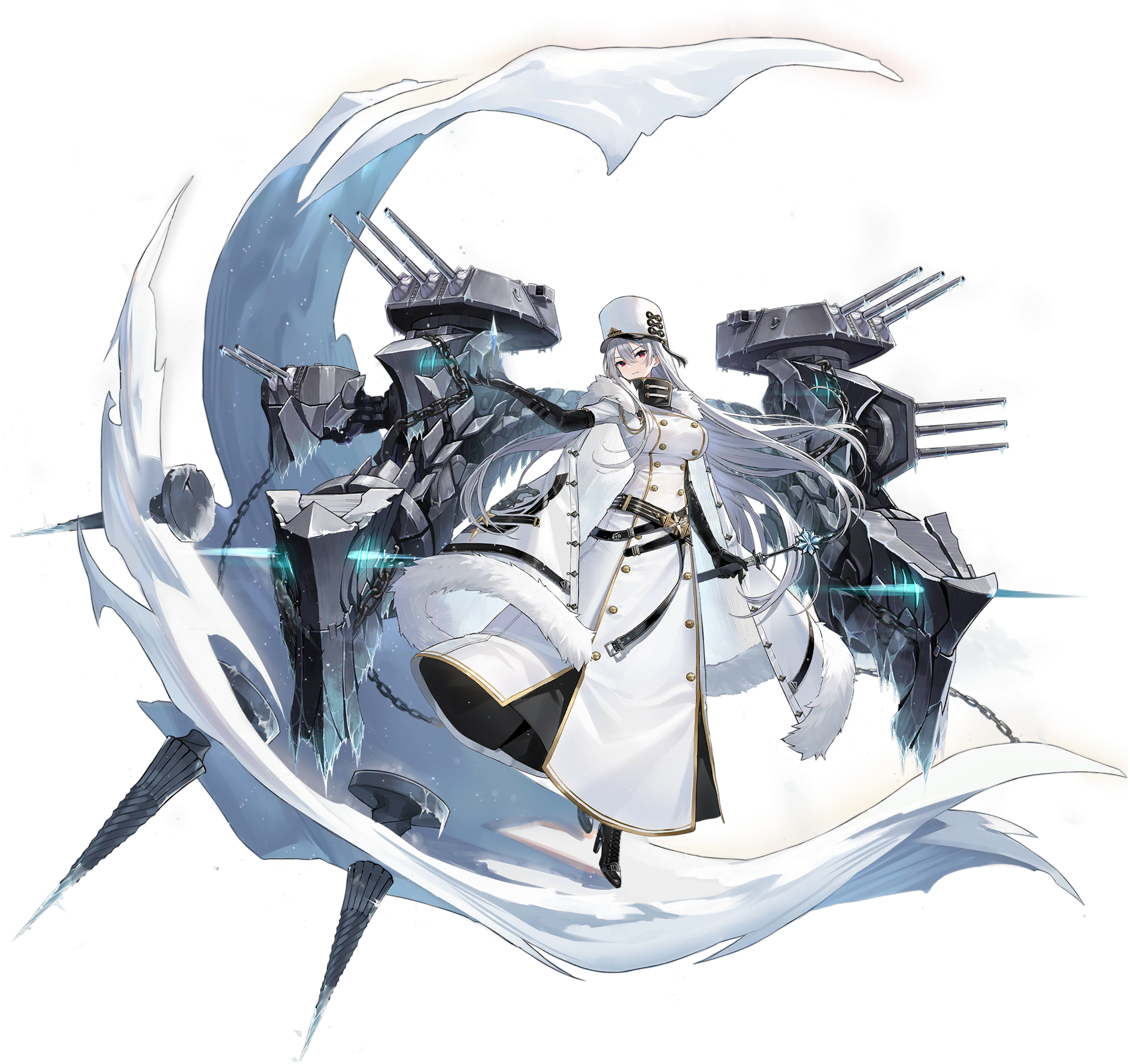 An anime-style character design of a powerful Soviet battleship named Sovetskaya Rossiya from the Azur Lane universe.