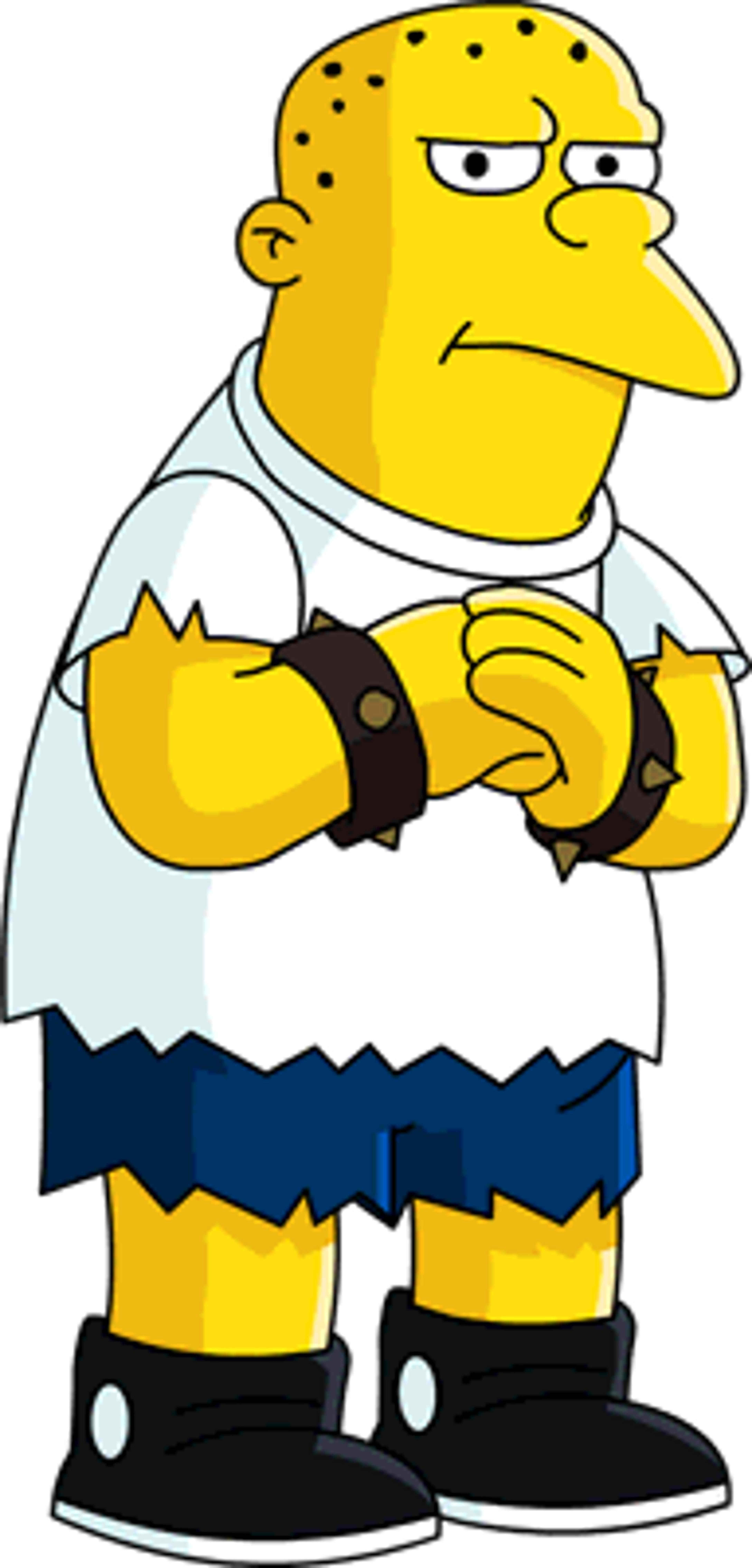A cartoon character named Kearney Zzyzwicz, who is a school bully with a gruff appearance.