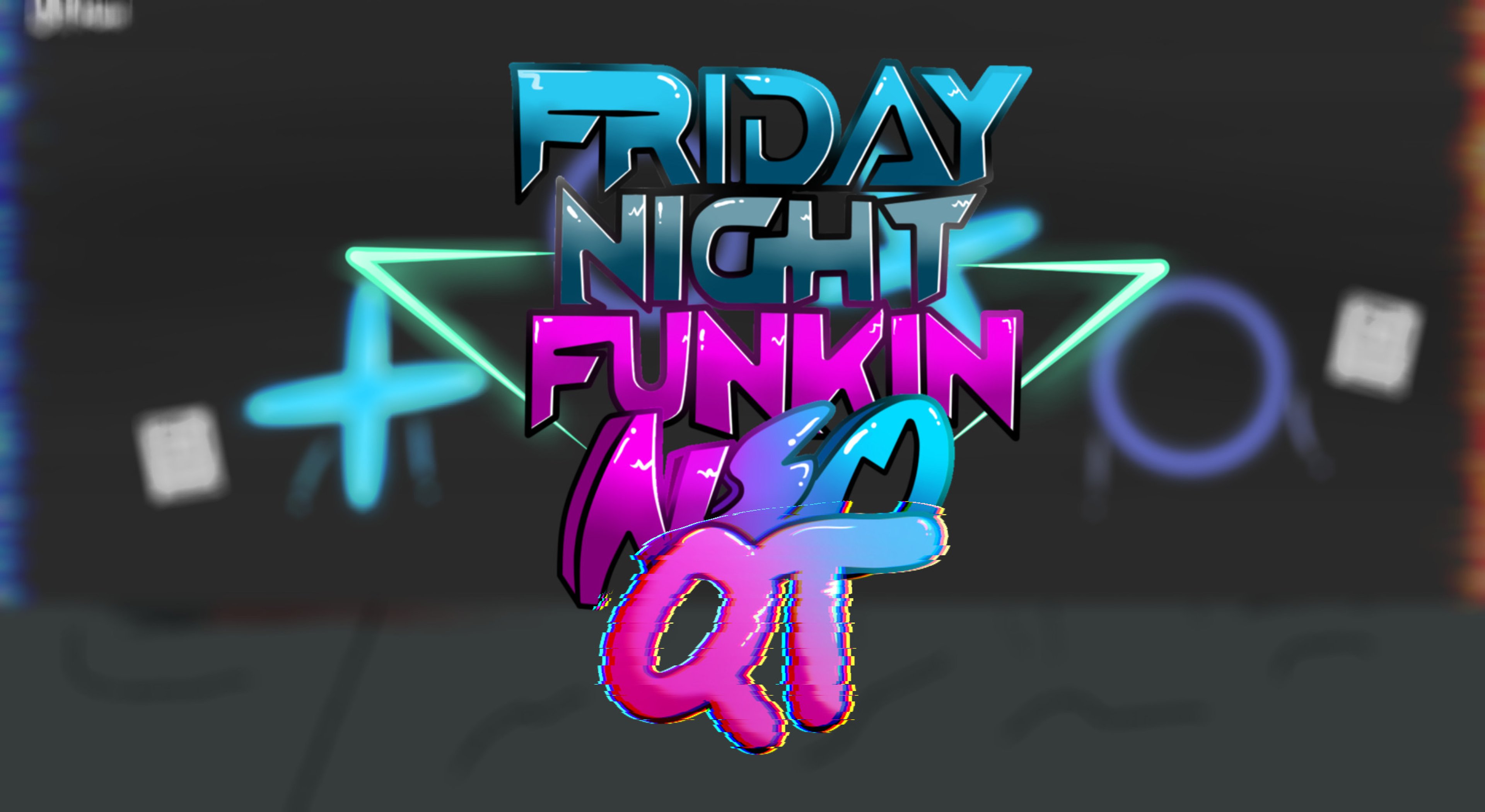 A neon-styled android character named Neo QT with black hair and a sleek, technological design.