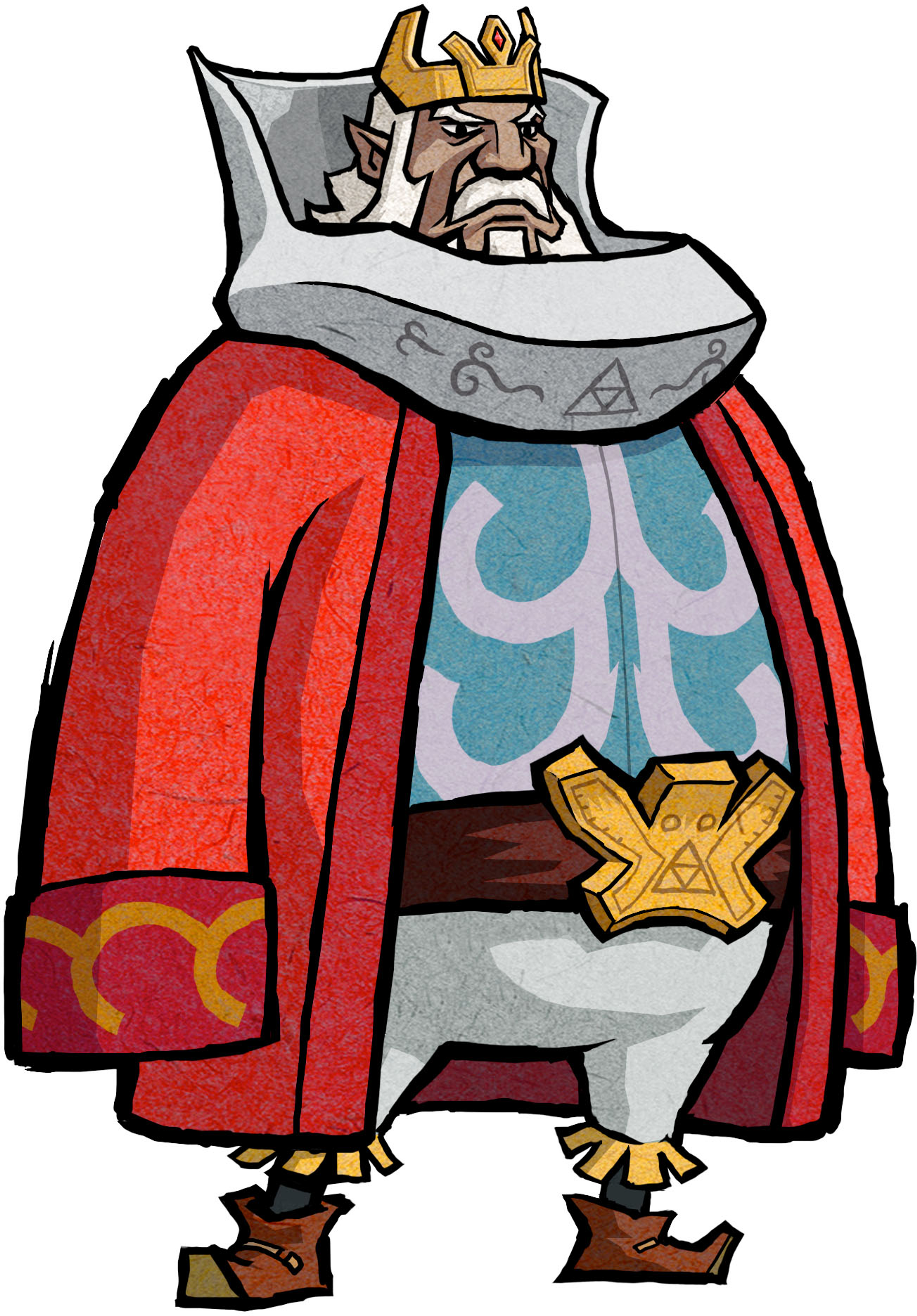 An illustration of the King of Hyrule from the Legend of Zelda series