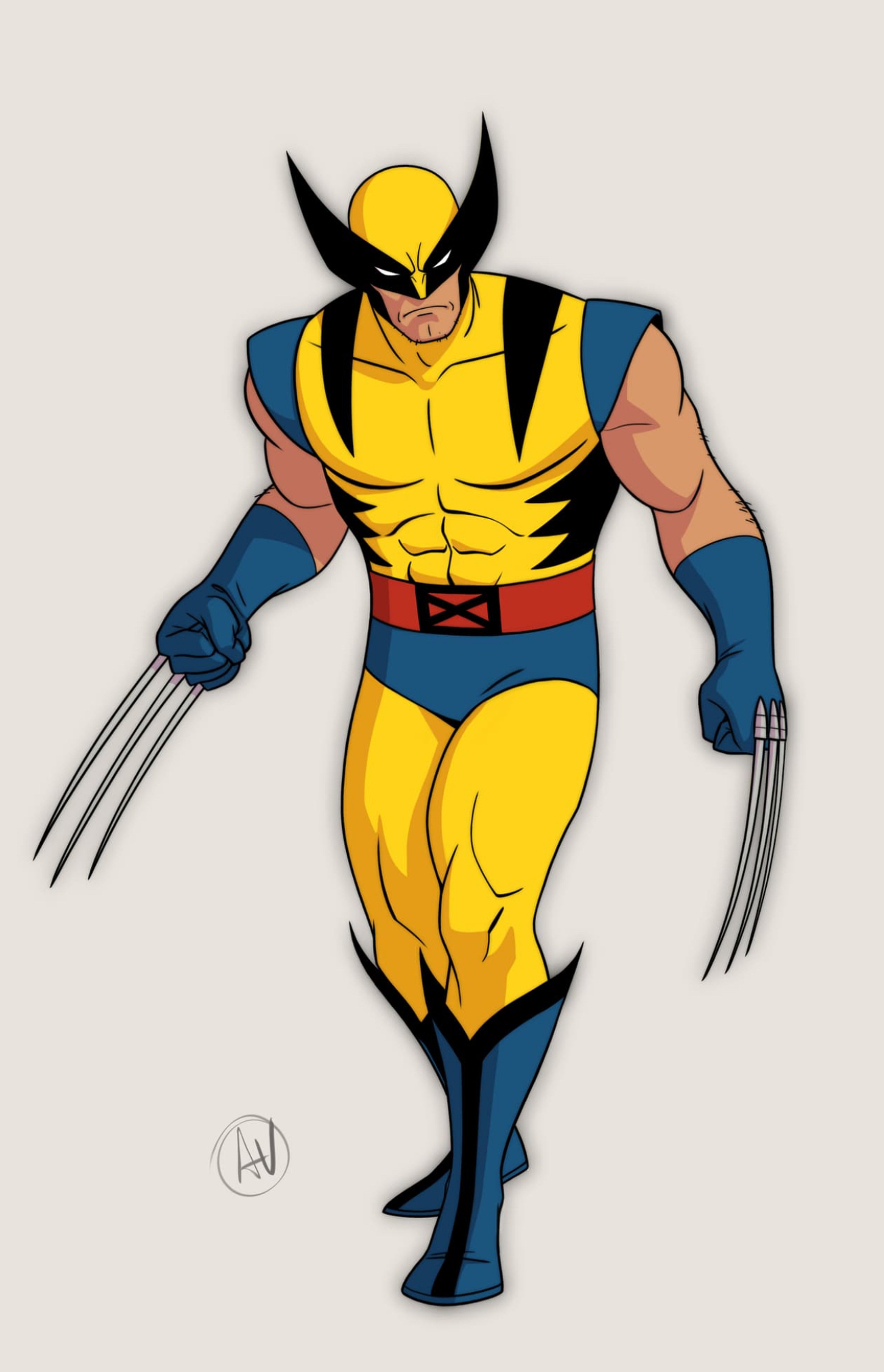 A muscular, costumed male character with claws and pointed ears in a heroic pose.