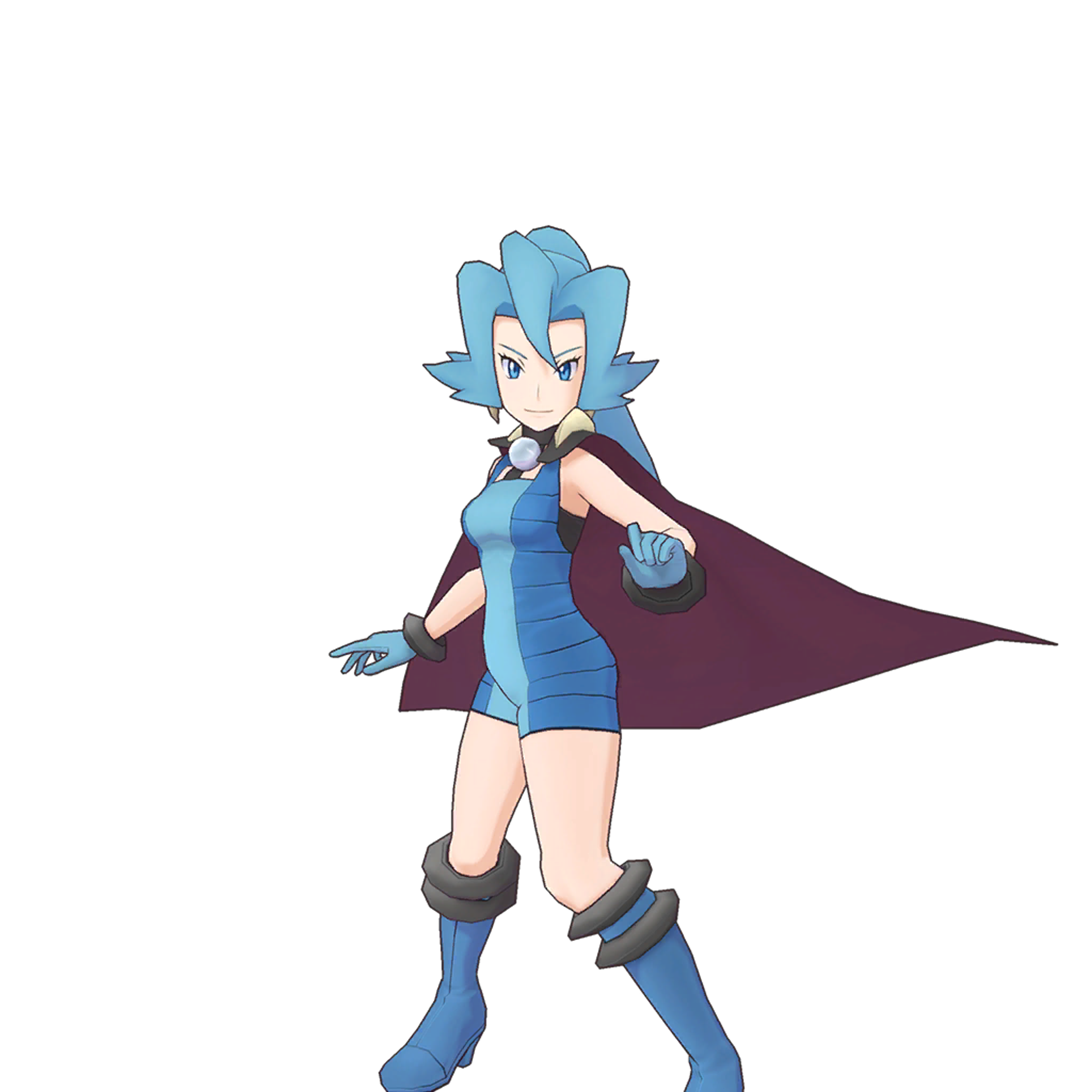 A confident, dragon-themed Gym Leader character from the Pokemon universe.