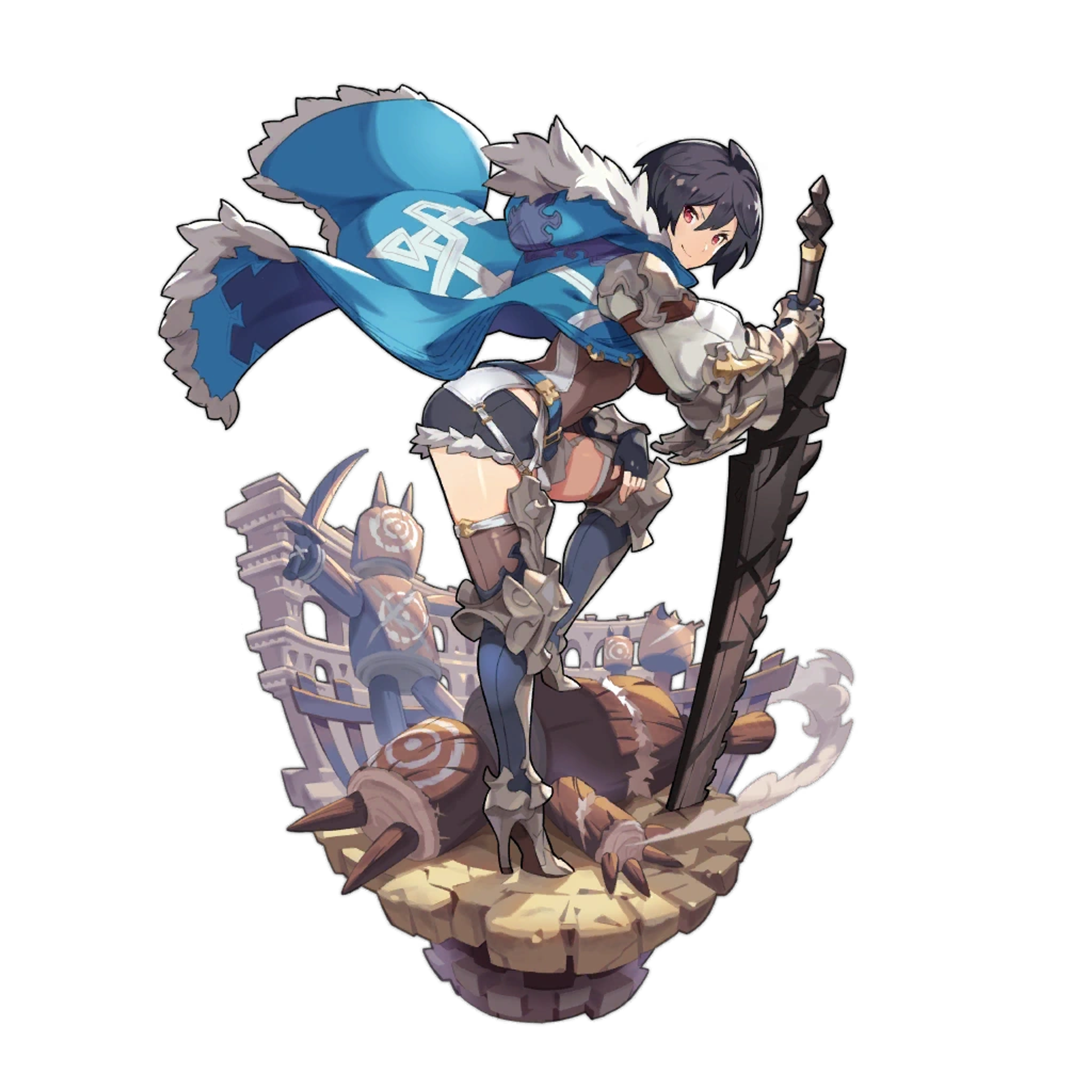 A female knight instructor in swordsmanship with water-based combat skills