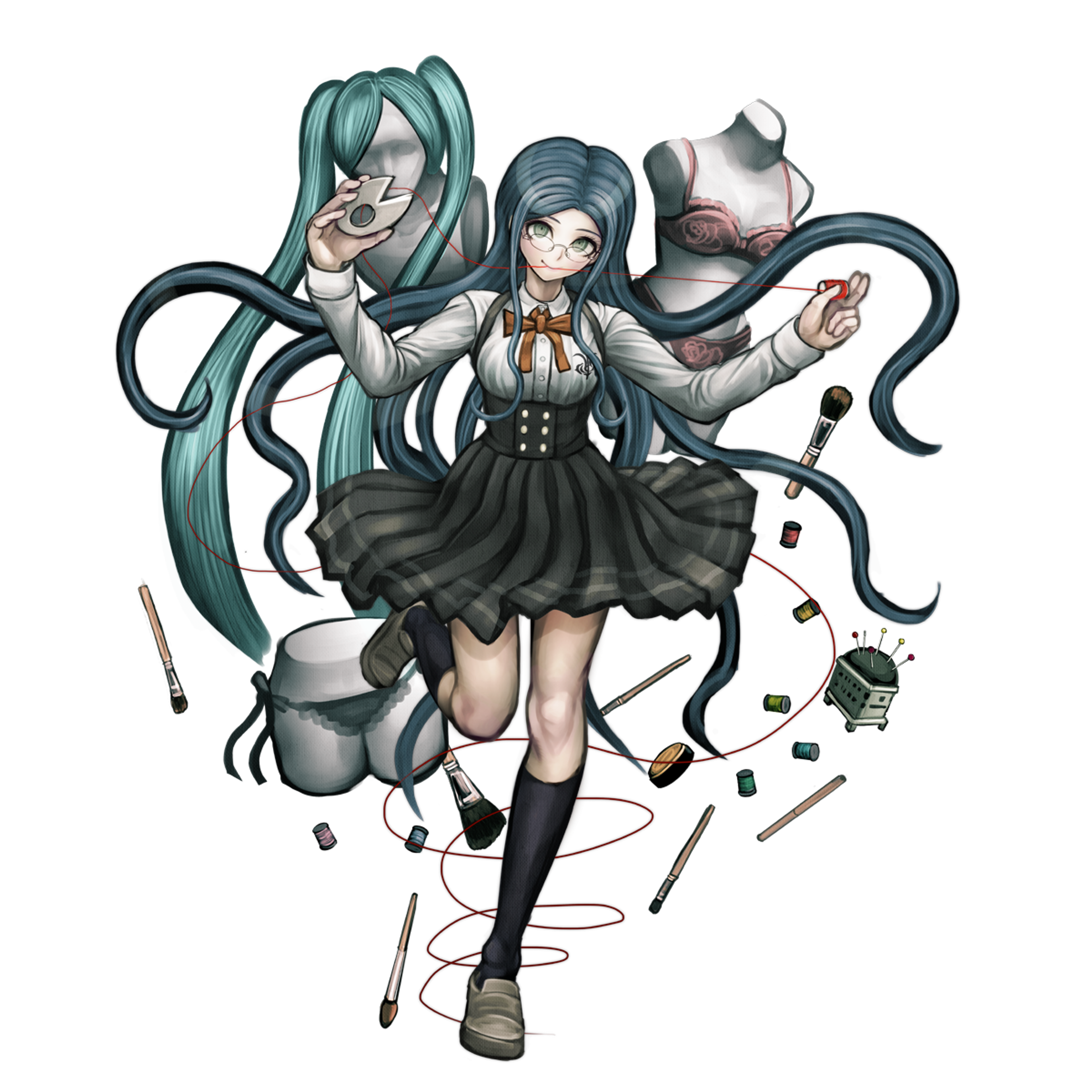 Tsumugi was an avid fan of the Danganronpa franchise, obsessed with the Killing Game series to an unhealthy degree.,She secretly joined the organization behind Danganronpa, Team Danganronpa, and participated in multiple Killing Games, including the 52nd season.,Tsumugi's talent as the Ultimate Cosplayer was likely fabricated by Team Danganronpa as part of her role in the Killing School Semester.,She has a deep-seated desire to bring the Killing Game to life, viewing it as a form of entertainment rather than a tragedy.,Tsumugi's true nature is that of a cold, manipulative individual who will stop at nothing to achieve her twisted goals.
