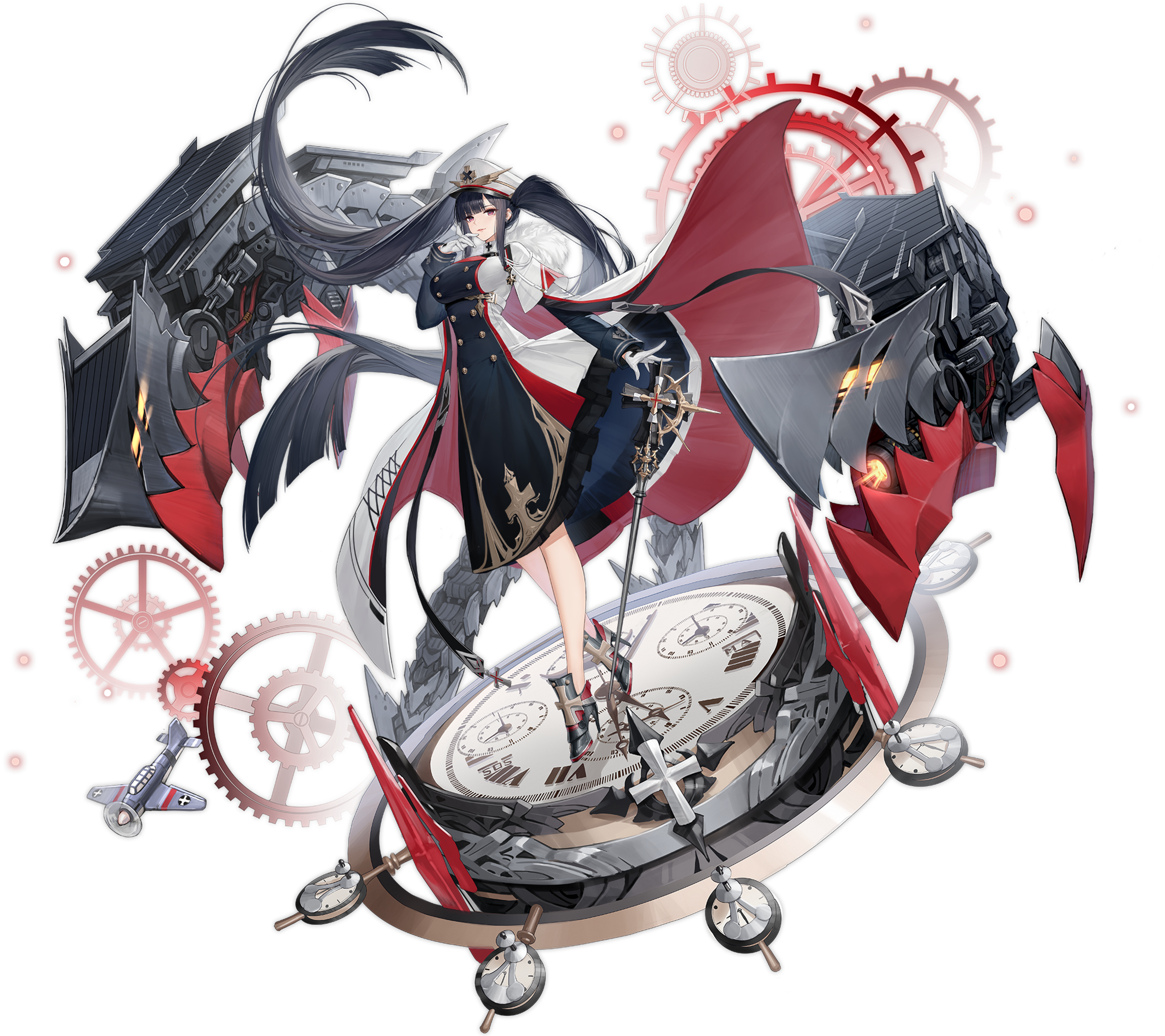 A detailed illustration of the Iron Blood aircraft carrier character Peter Strasser