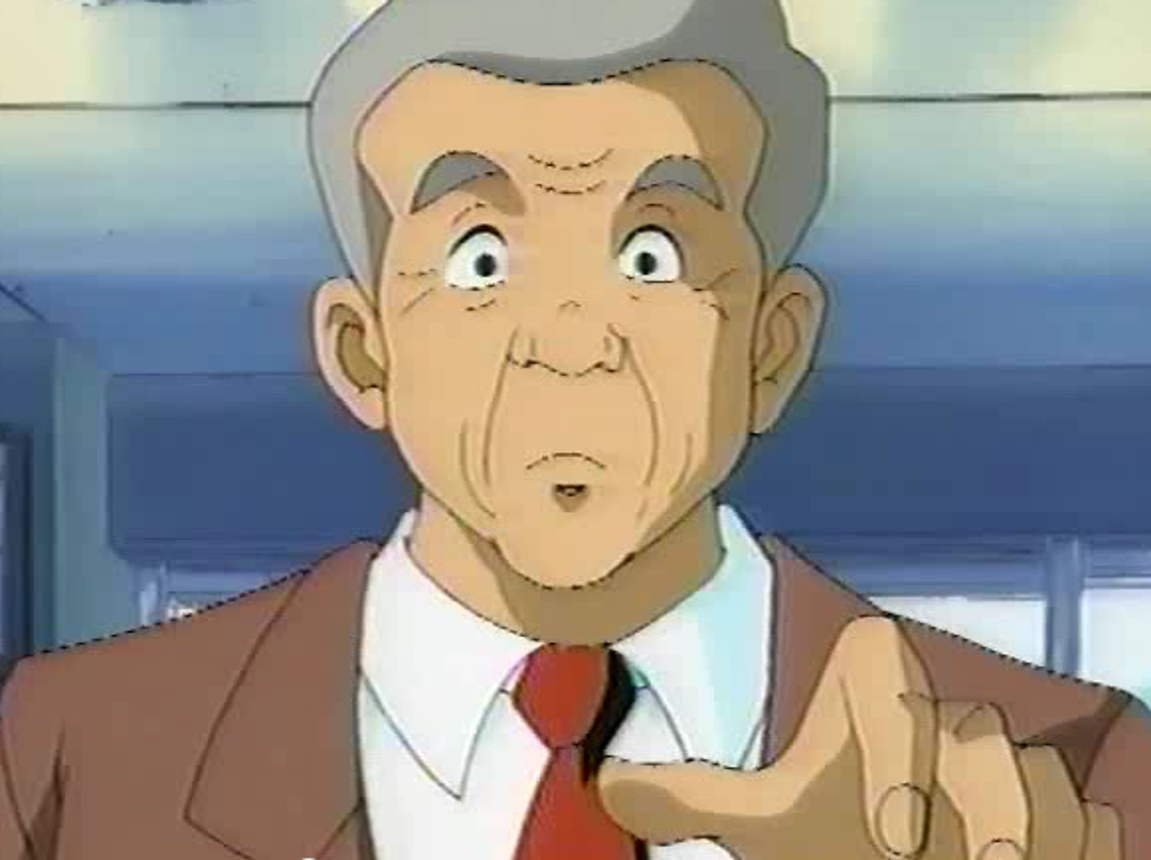 An anime-style character with a confident, arrogant expression wearing a school uniform.