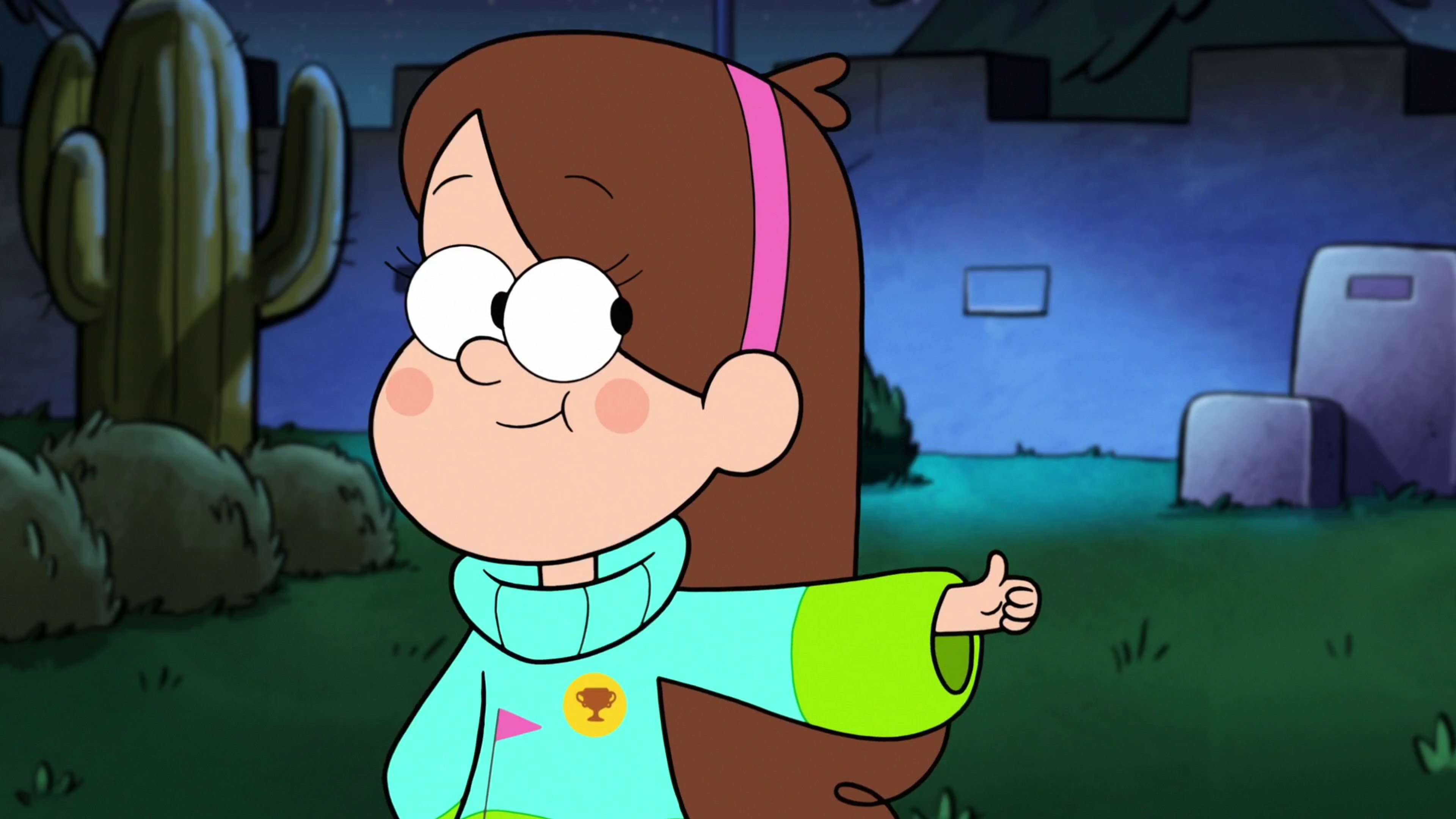 Born in Piedmont, California in 1999 to Mr. and Mrs. Pines, alongside her twin brother Dipper,Best friends with Candy Chiu and Grenda since 5th grade,Got sent to her Great Uncle Stan's tourist trap for the summer in 2012, having adventures investigating the town's weirdness and mysteries