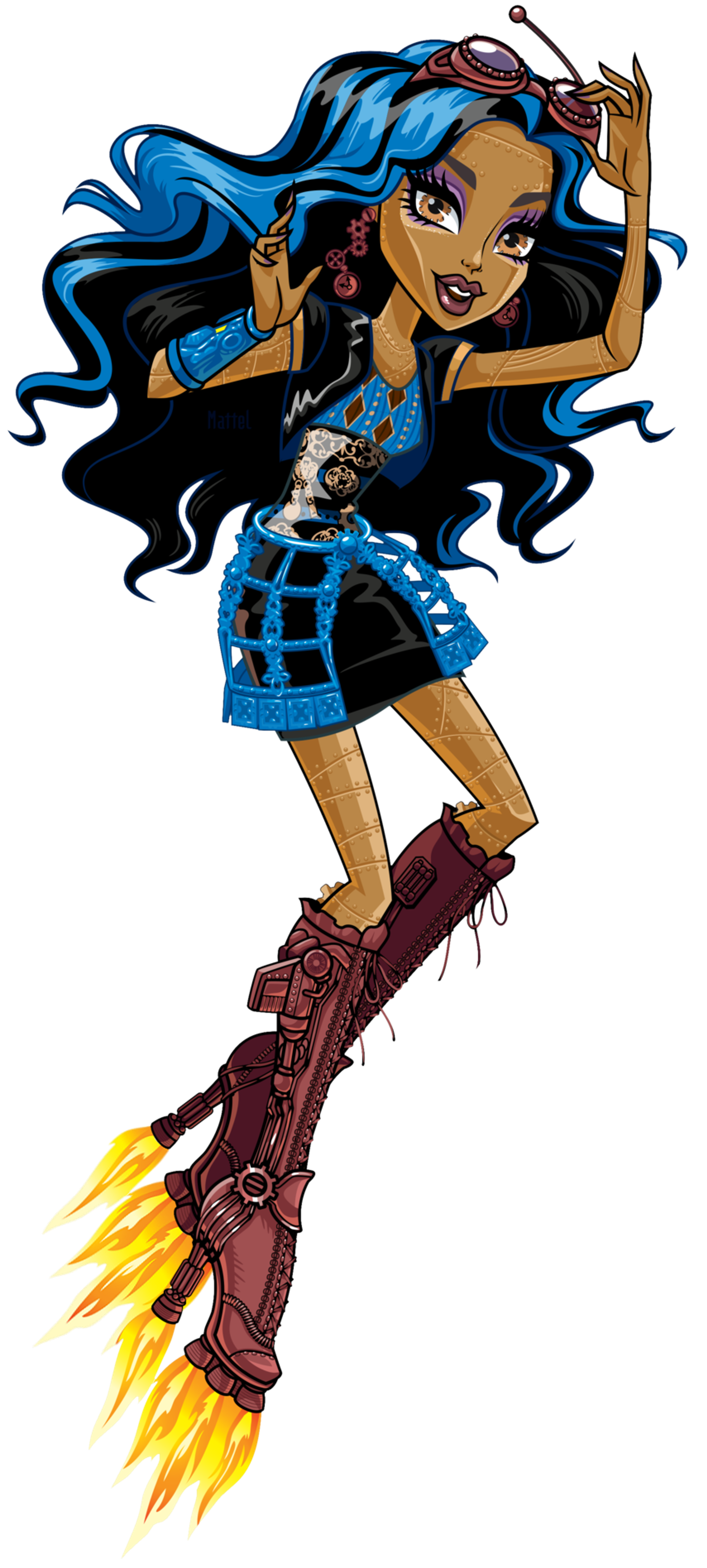 Robecca Steam, a copper-skinned robot character from Monster High