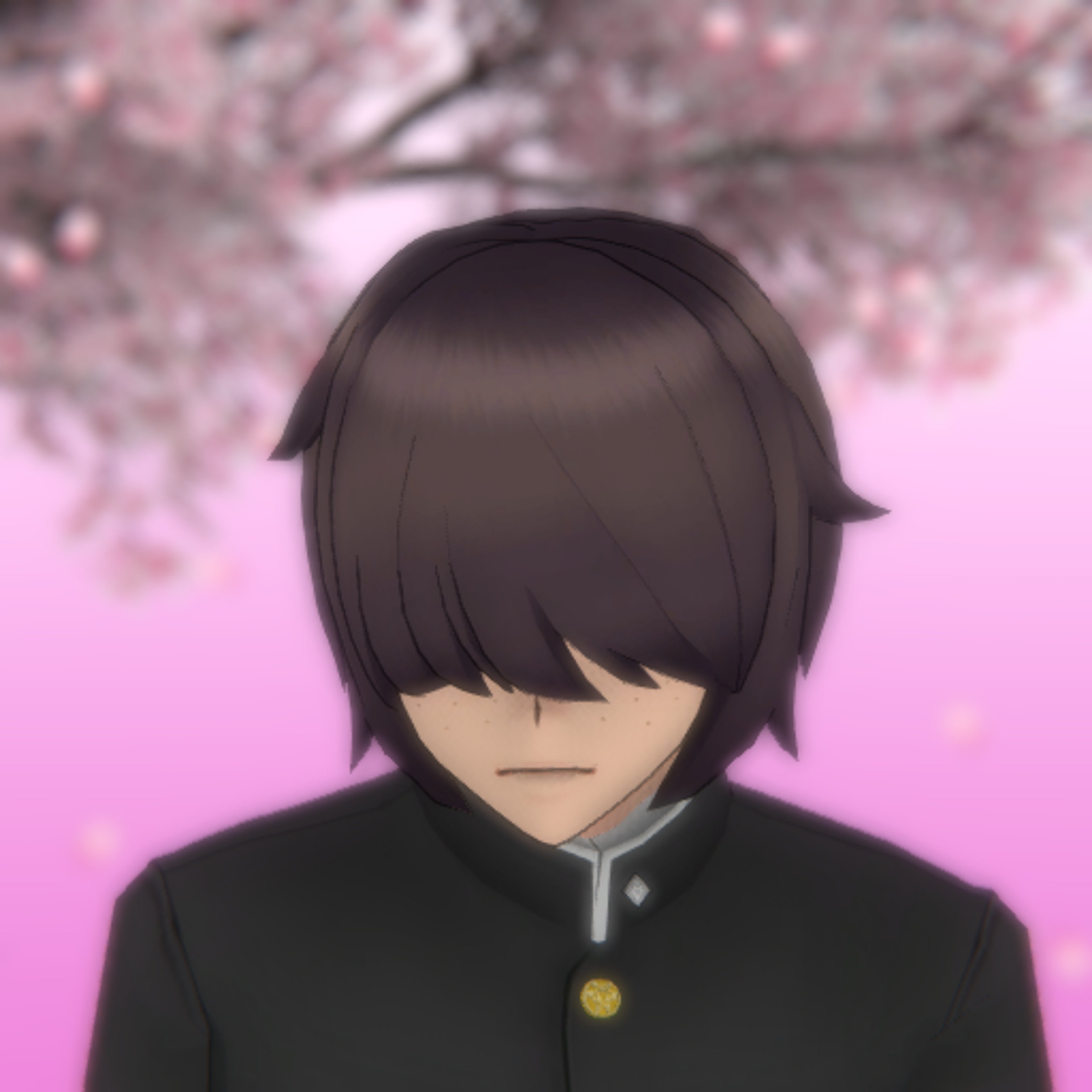 A shy, dark-haired young man in a school uniform