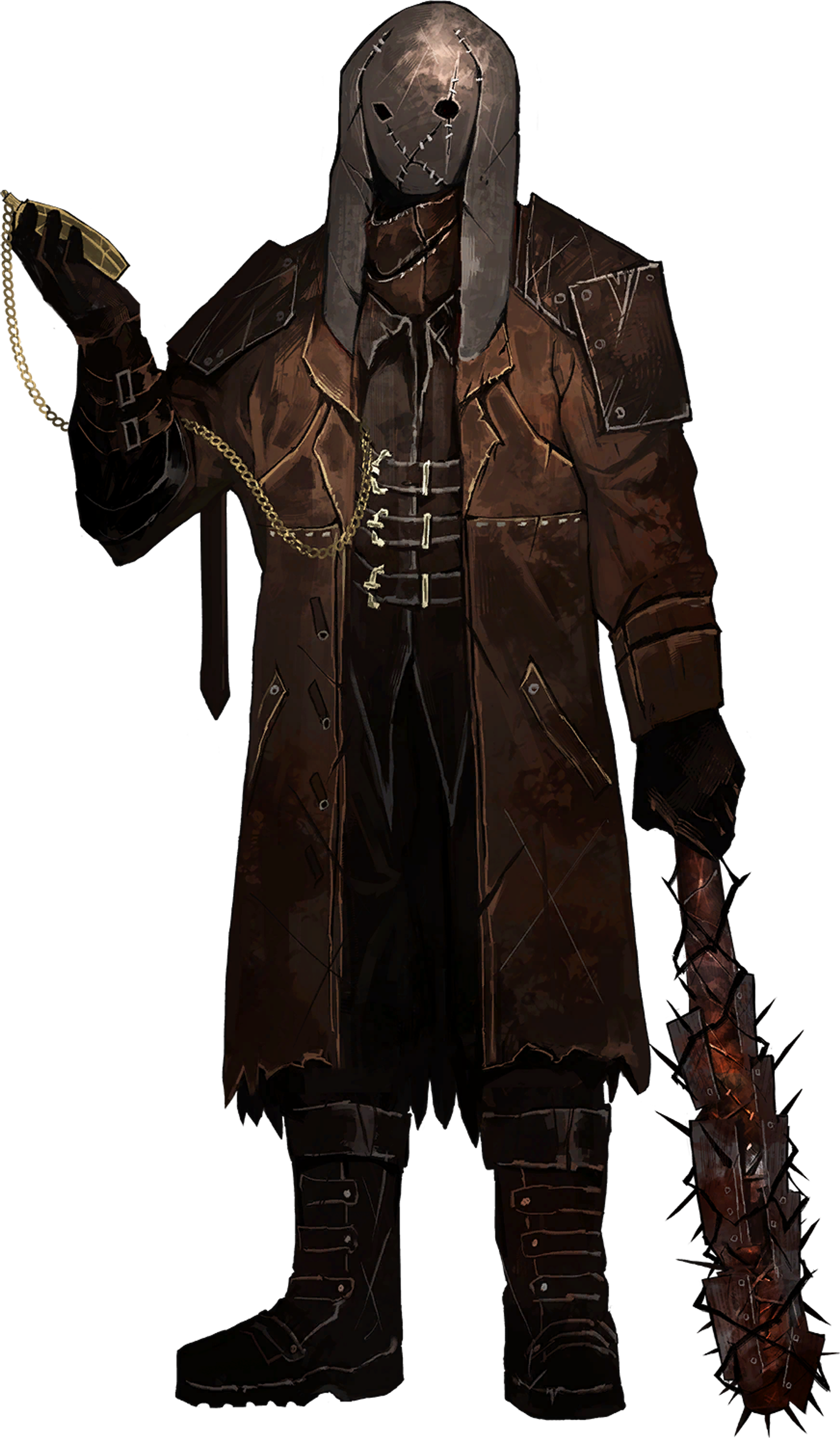 A man in a rabbit-eared mask and dark clothing