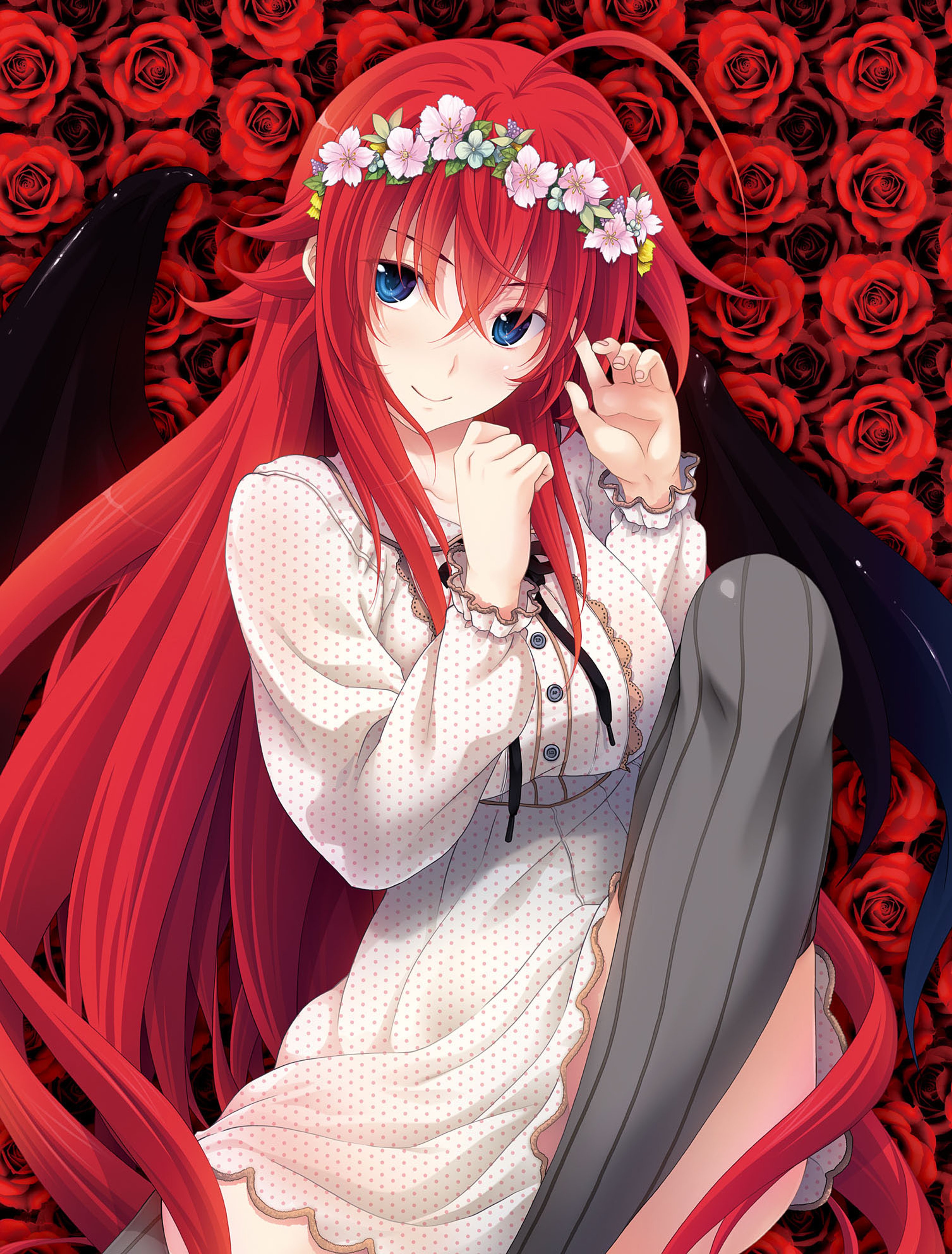 Born to a prestigious devil family, the Gremory clan,Given leadership of Kuoh Academy's Occult Research Club,Formed a sacred gear wielding peerage to protect humanity,Fell in love with Issei Hyoudou, her first servant