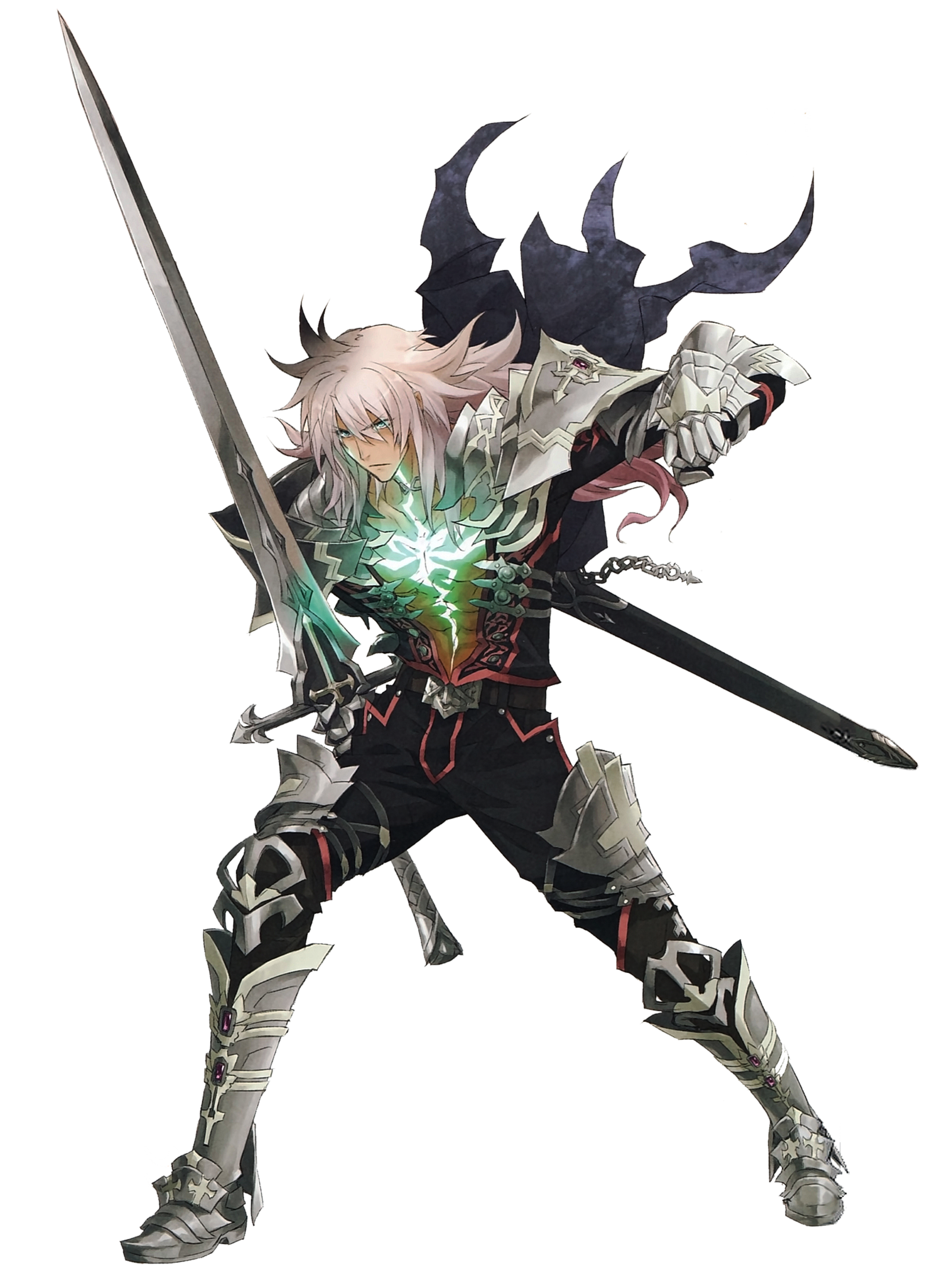 A heroic, armored male character wielding a glowing sword